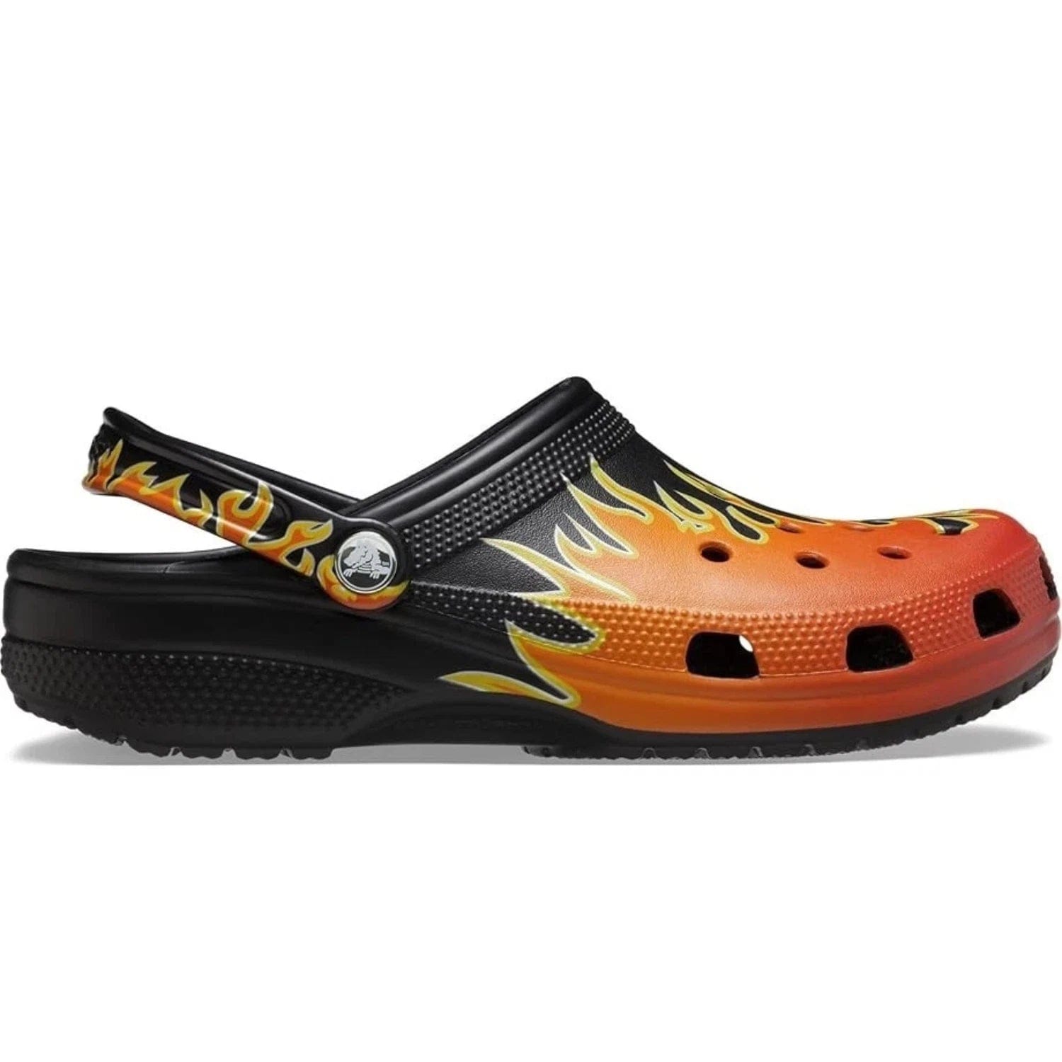 Classic Crocs Classic 211004 - 0C4 Clogs Unisex Black Flames Slip On Casual Shoes GBO2688
