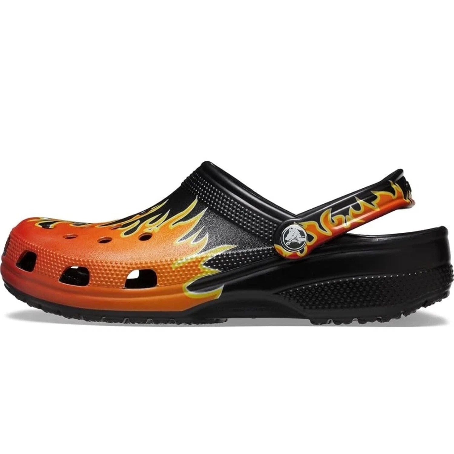 Classic Crocs Classic 211004 - 0C4 Clogs Unisex Black Flames Slip On Casual Shoes GBO2688