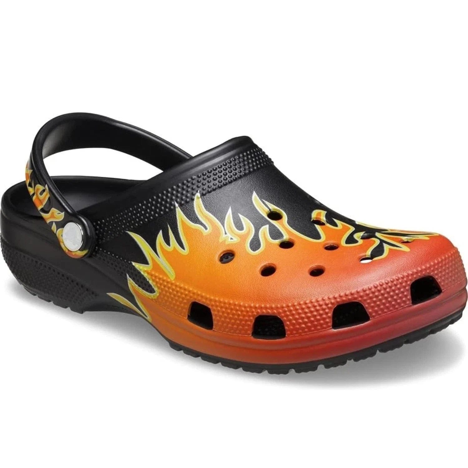 Classic Crocs Classic 211004 - 0C4 Clogs Unisex Black Flames Slip On Casual Shoes GBO2688
