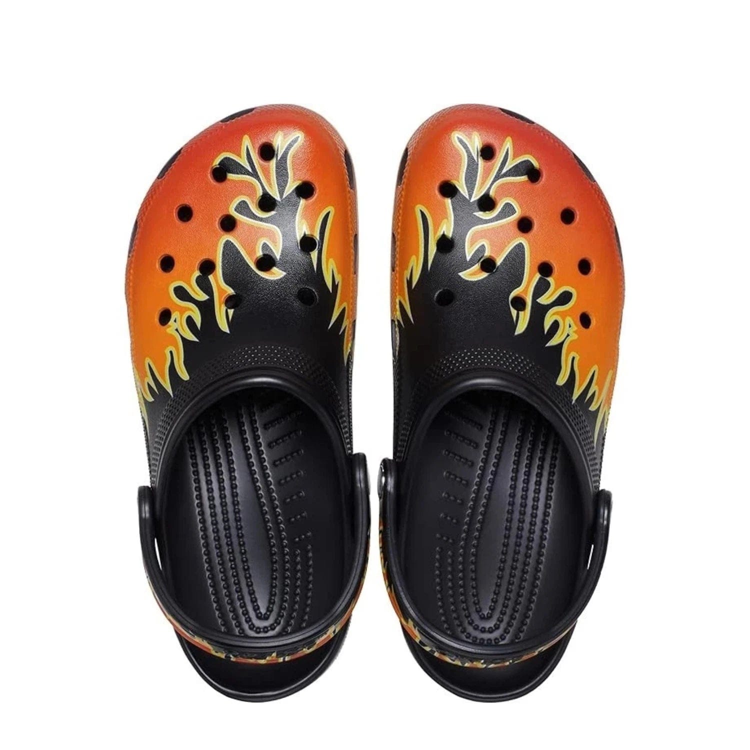 Classic Crocs Classic 211004 - 0C4 Clogs Unisex Black Flames Slip On Casual Shoes GBO2688
