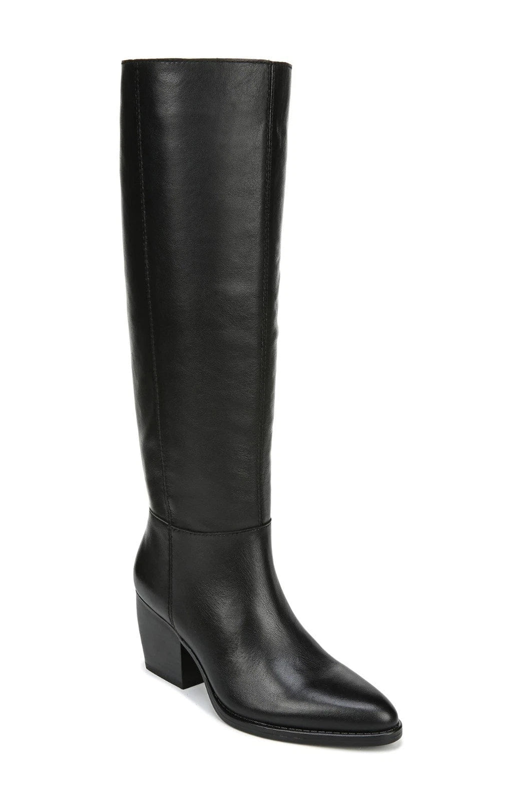 Naturalizer Fae Boots Women'sW Black Leather Block Heel Knee High HTAT1474
