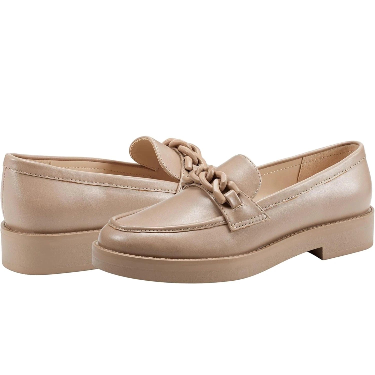 Marc Fisher Babbea Loafers Women's Brown Round Toe Slip On Shoes RHS8925