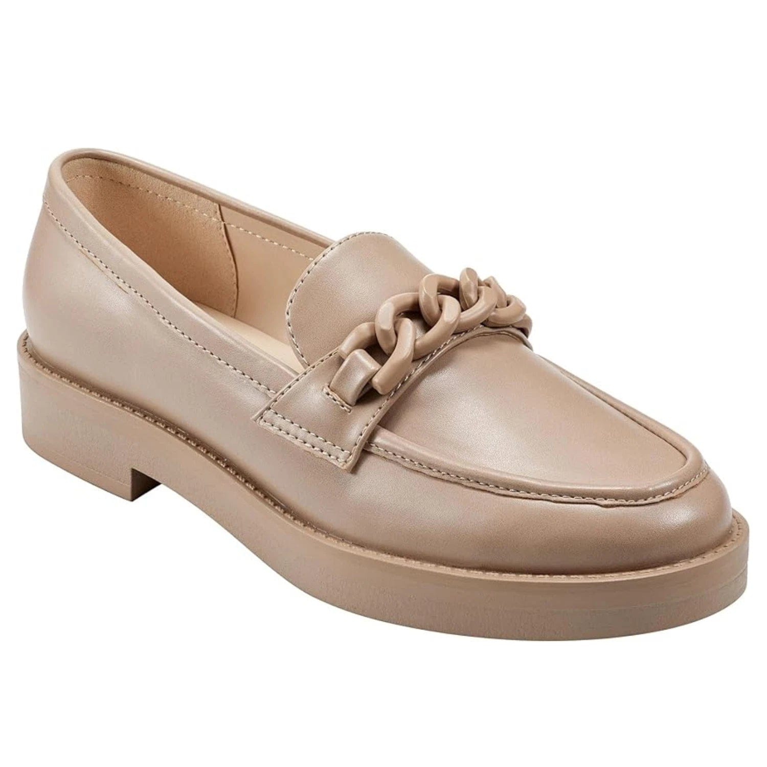 Marc Fisher Babbea Loafers Women's Brown Round Toe Slip On Shoes RHS8925