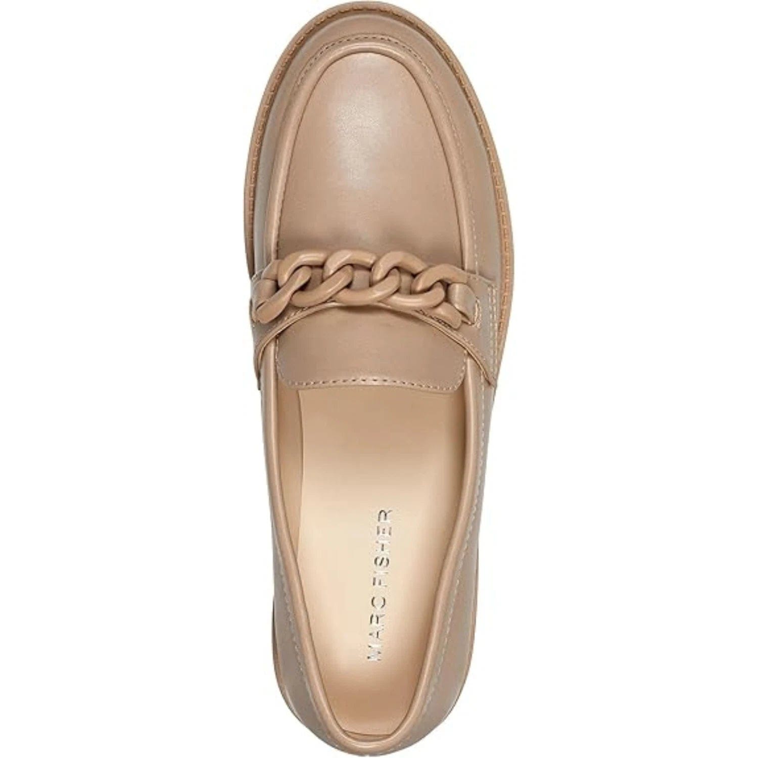 Marc Fisher Babbea Loafers Women's Brown Round Toe Slip On Shoes RHS8925