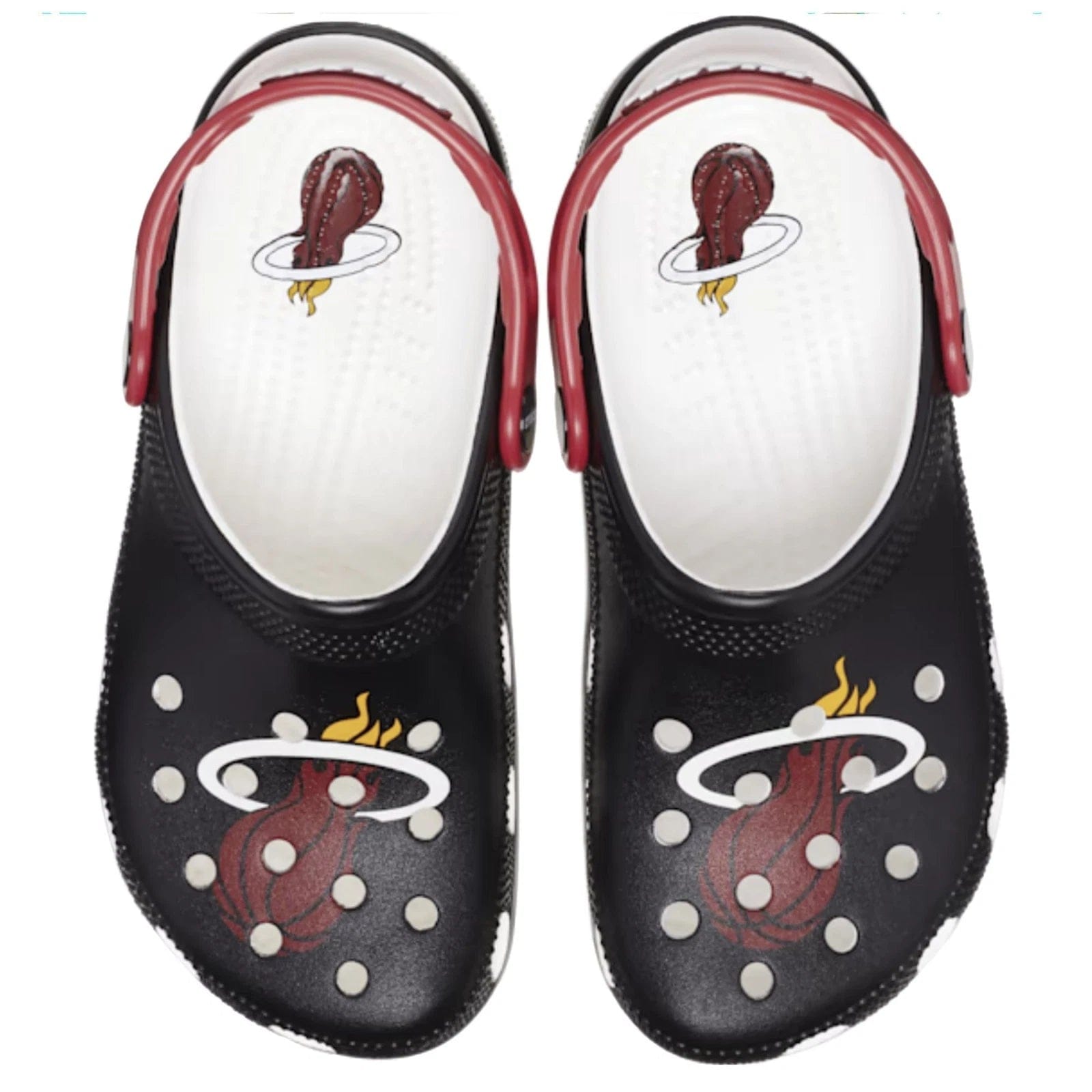 Classic Crocs NBA Miami Heat Classic 208861 - 001 Clogs Unisex Black Shoes GBO2731
