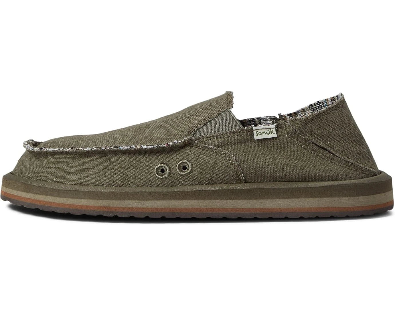 SLIP Sanuk Sidewalk Surfer 1117753 - ARM Men's Army Slip - On Casual Shoes RHS8553