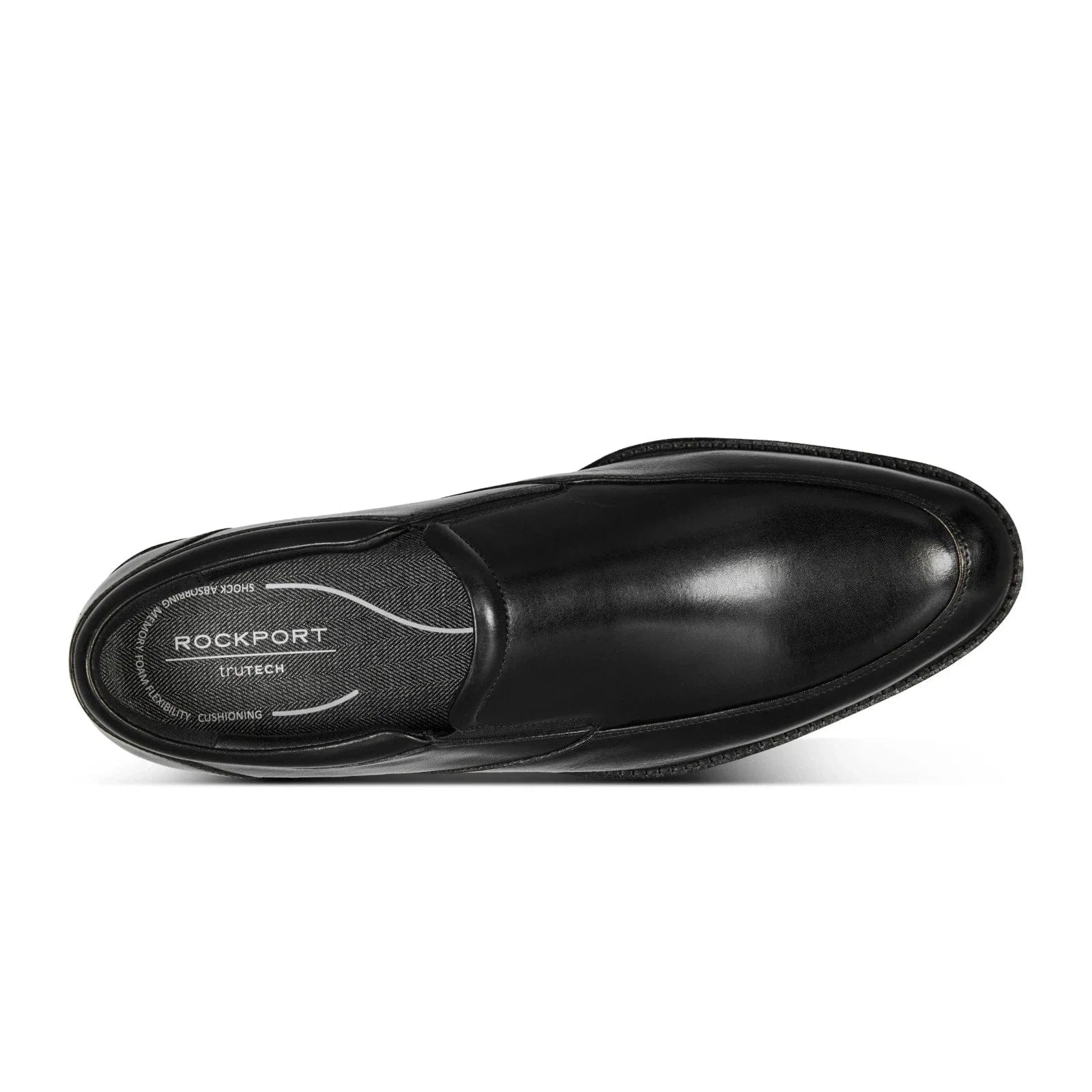 Loafers Rockport Folton Loafers Men's 4E Black Leather Slip On Dress Shoes ZAP2517