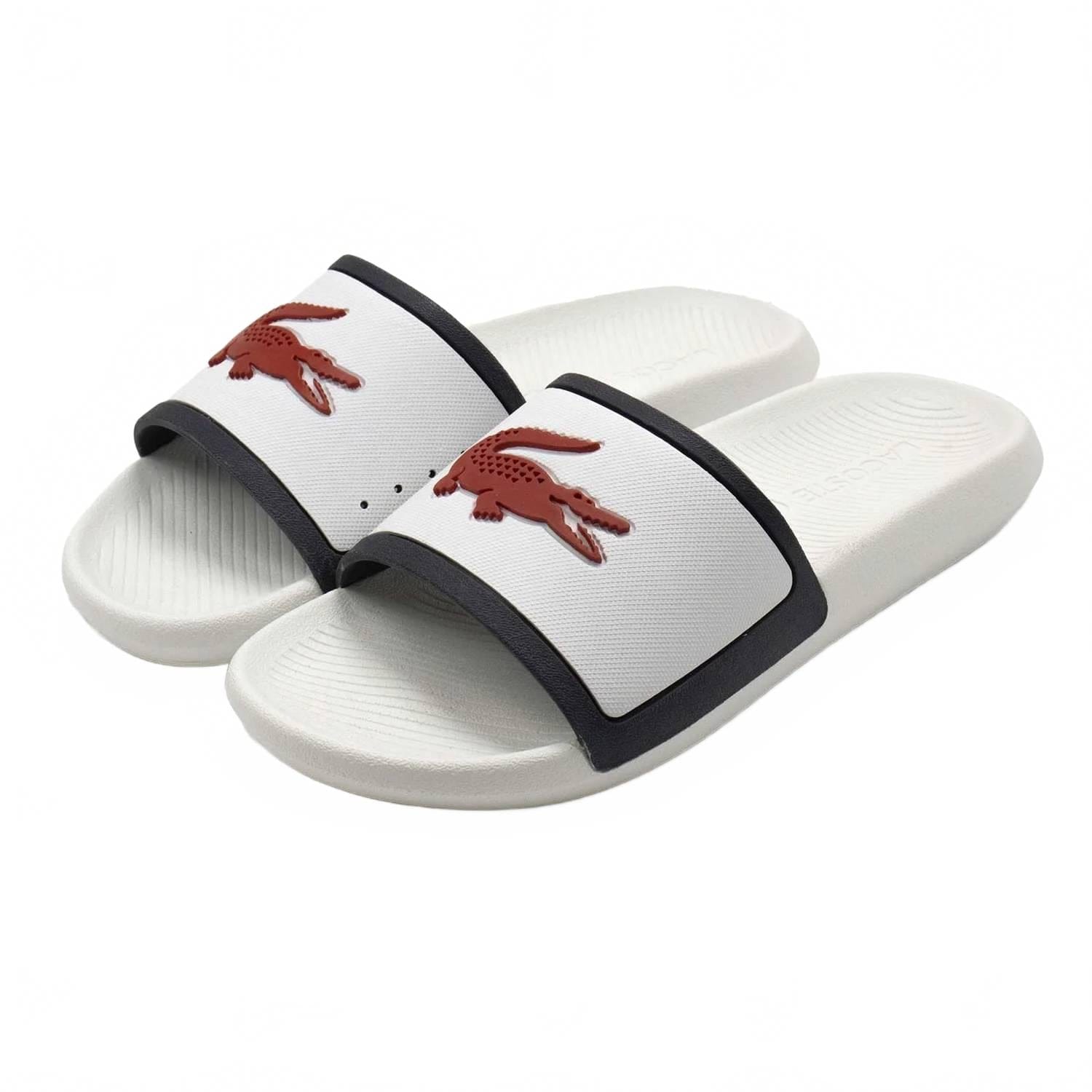 WHITE* Women's Croco Slide Sandals In White