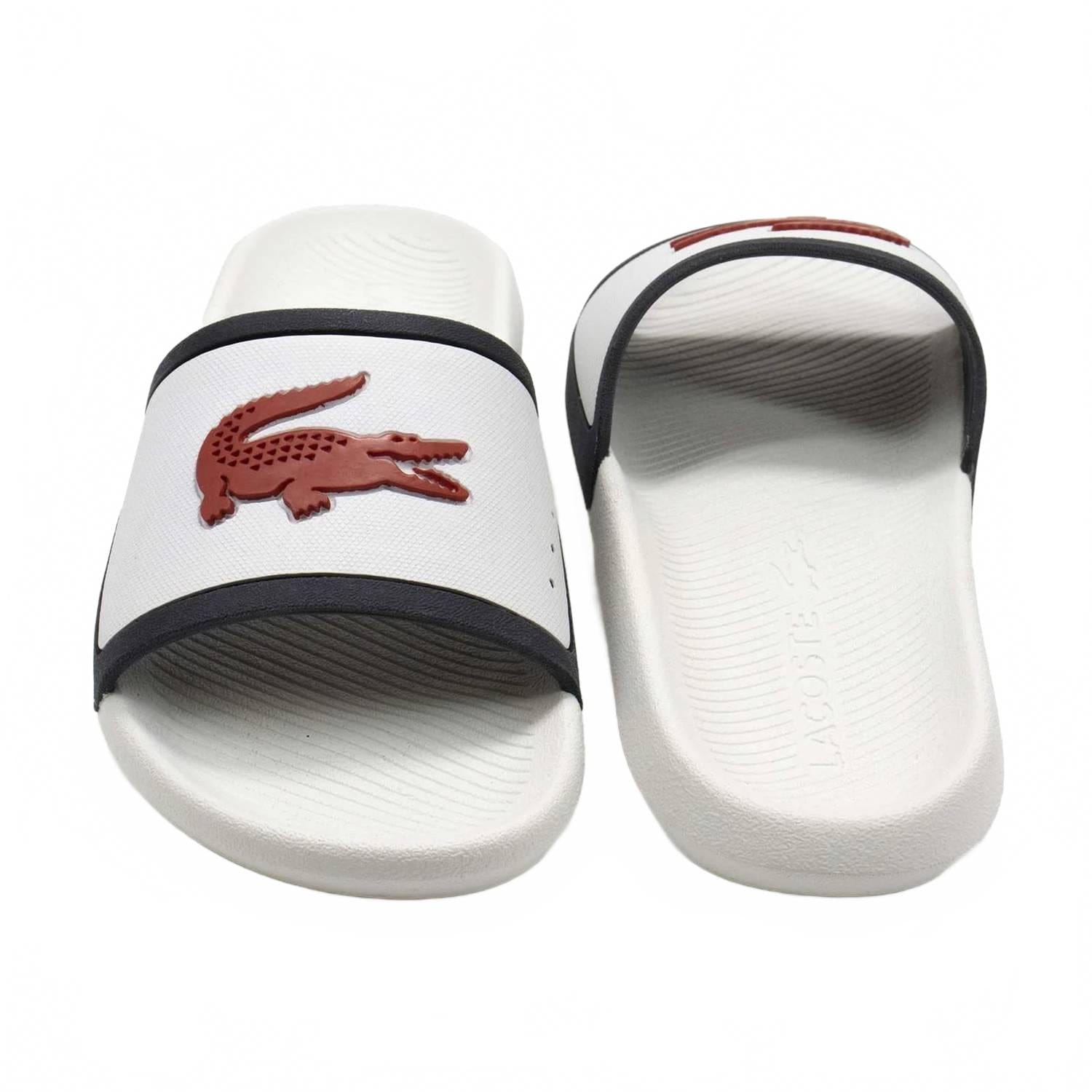 WHITE* Women's Croco Slide Sandals In White