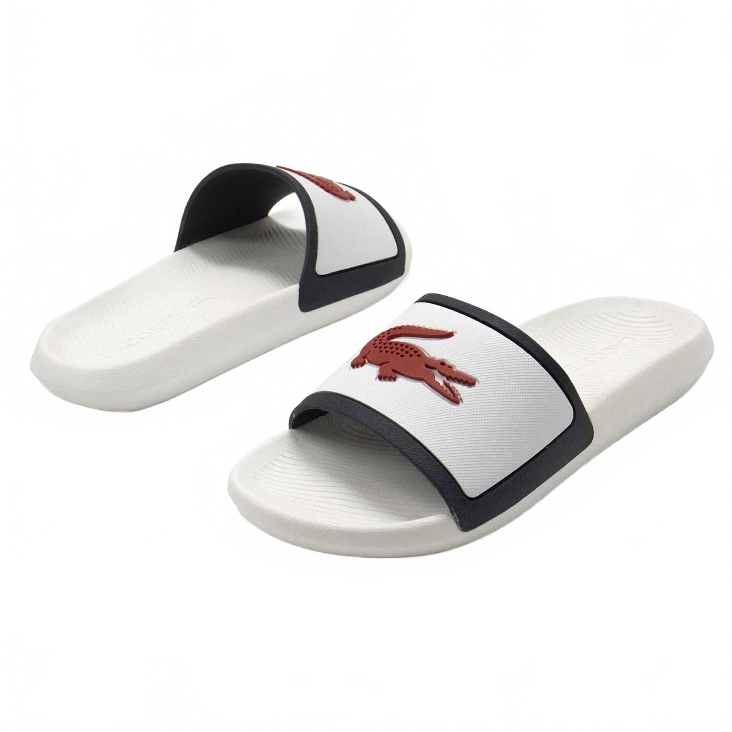 WHITE* Women's Croco Slide Sandals In White