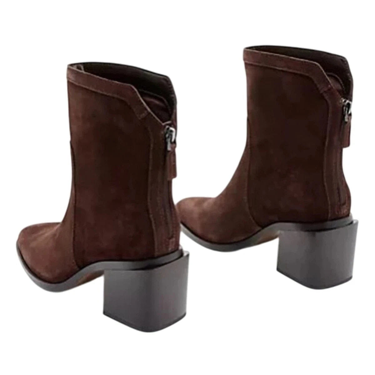 Vince Camuto Kortimy Boots WomensBrown Suede Block Heel Ankle Bootie HTAT1413