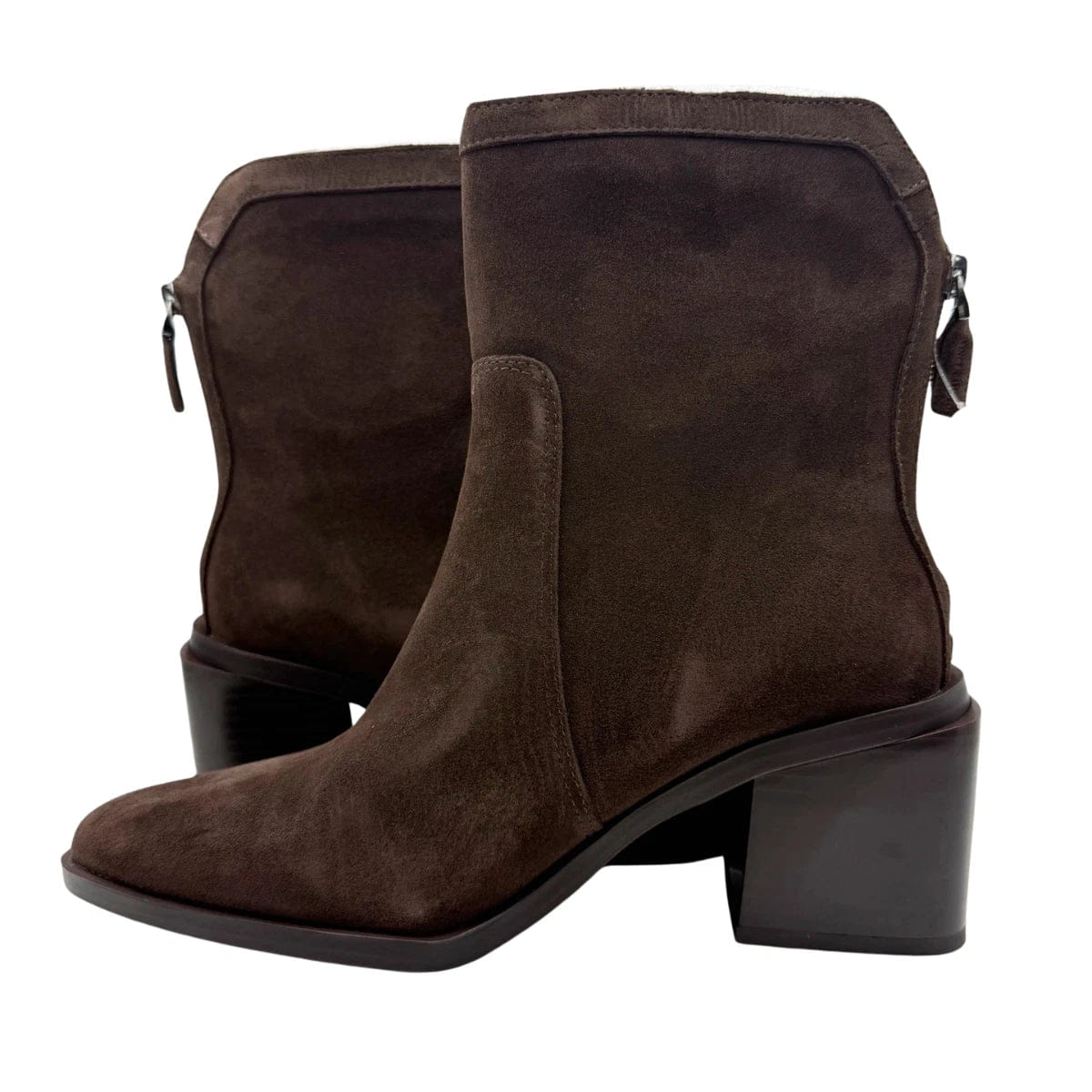 Vince Camuto Kortimy Boots WomensBrown Suede Block Heel Ankle Bootie HTAT1413