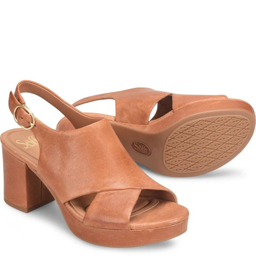 Liv Sofft Liv SF0098700 Sandals Women's Luggage Slingback Block Heel HTAT1615