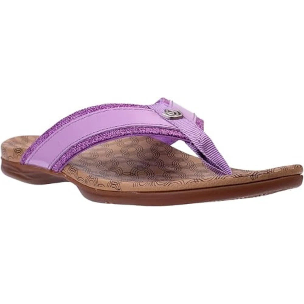 Purple Spenco Cabo Sandals Women's Wide Purple Slip On Toe Psot Flip Flop Hawk2965