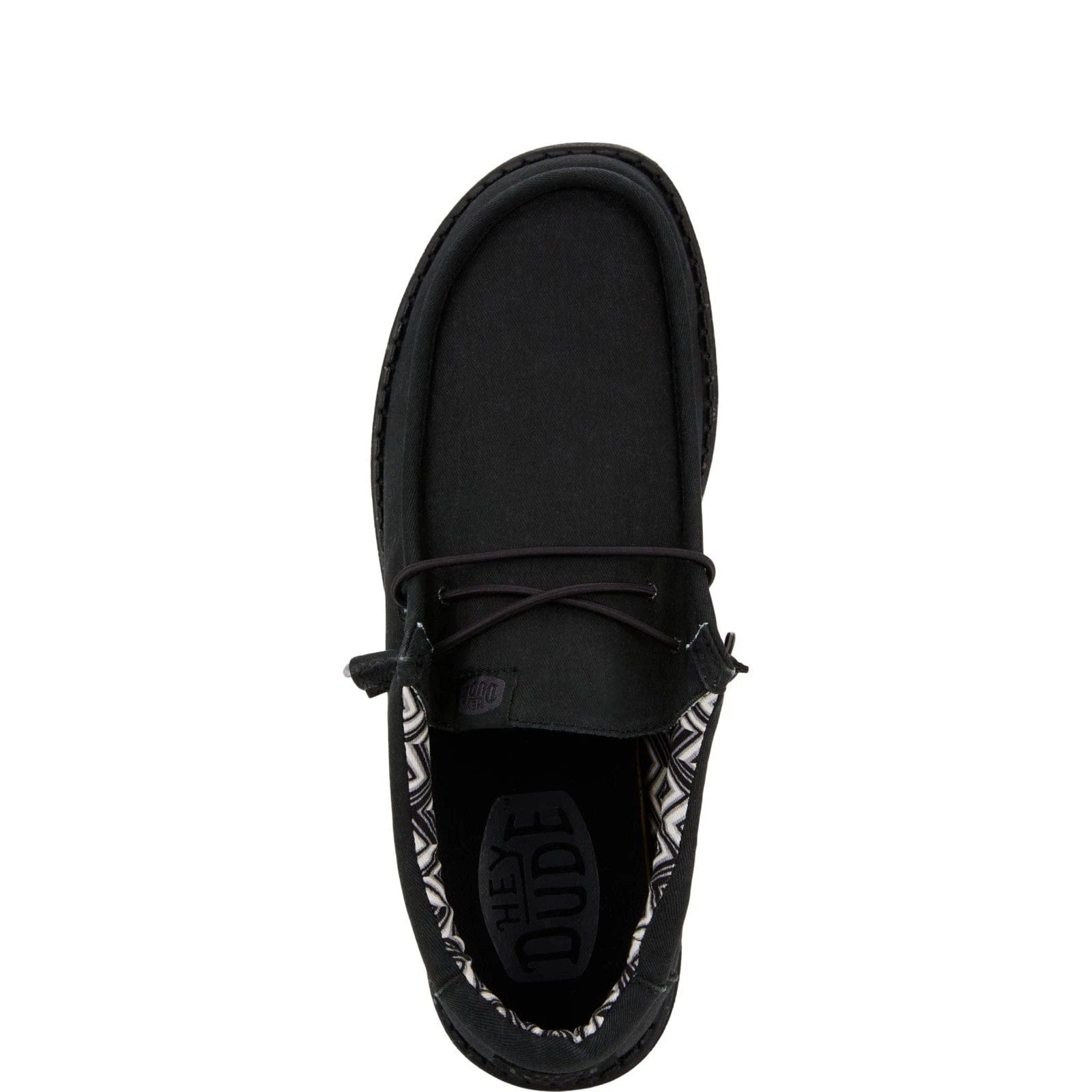 Hey Dude Wally 40700 - 060 MensBlack Canvas Slip - On Moc Toe Casual Shoes LIQ958