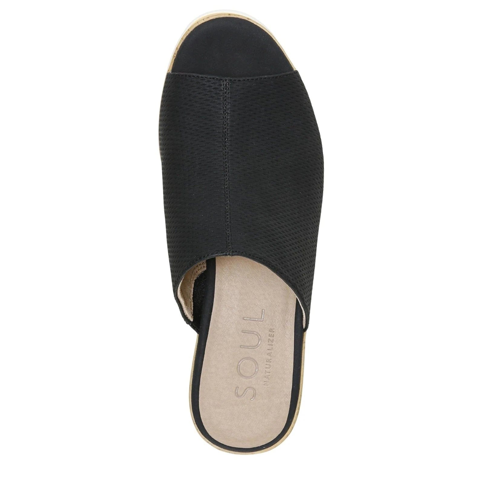 NATURALIZER Soul Naturalizer Goodtimes Sandals Women Black Slip On Wedge Heel HTAT1611