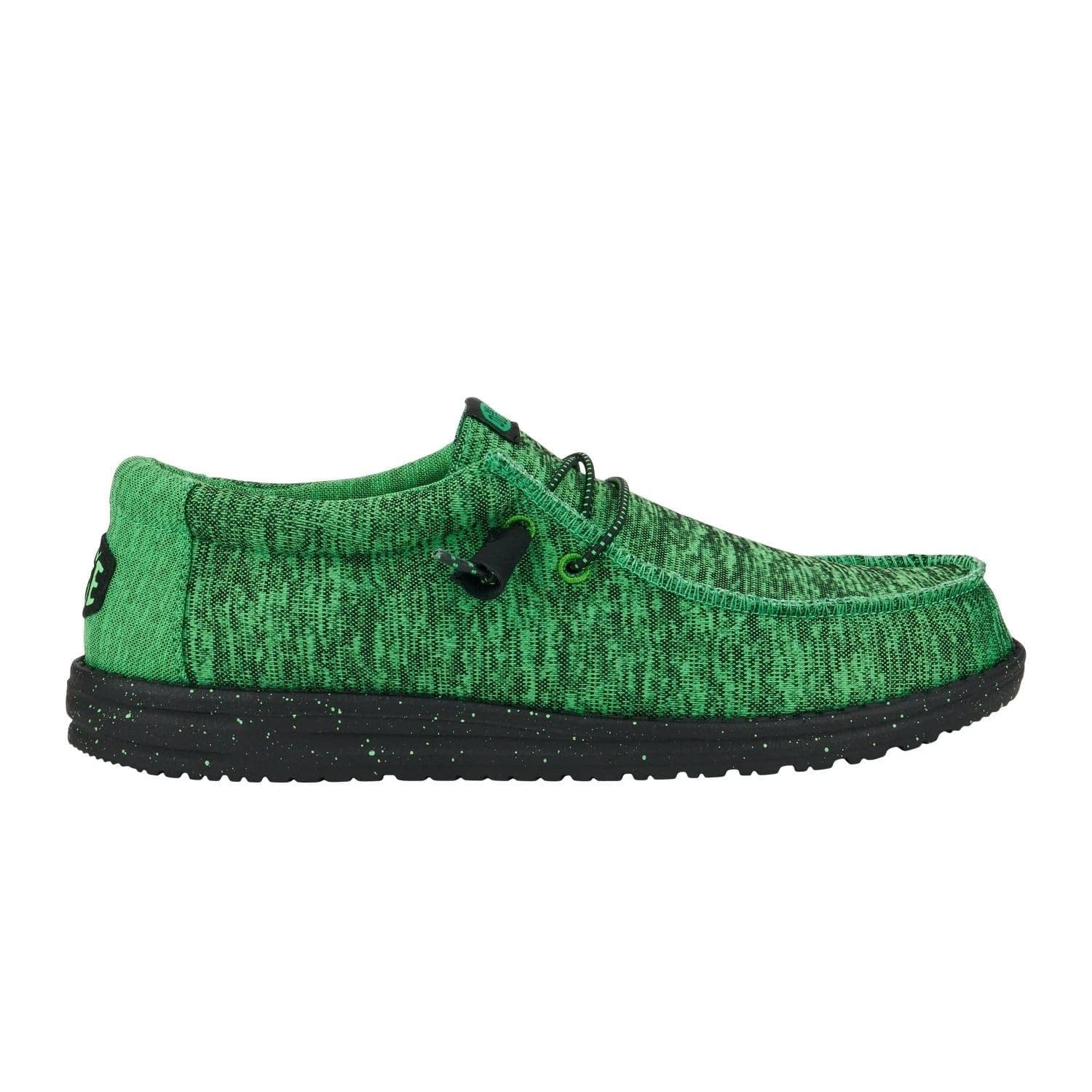 Hey Dude Wally Sport Men'sGreen Canvas Slip - On Moc Toe Casual Shoes LIQ974