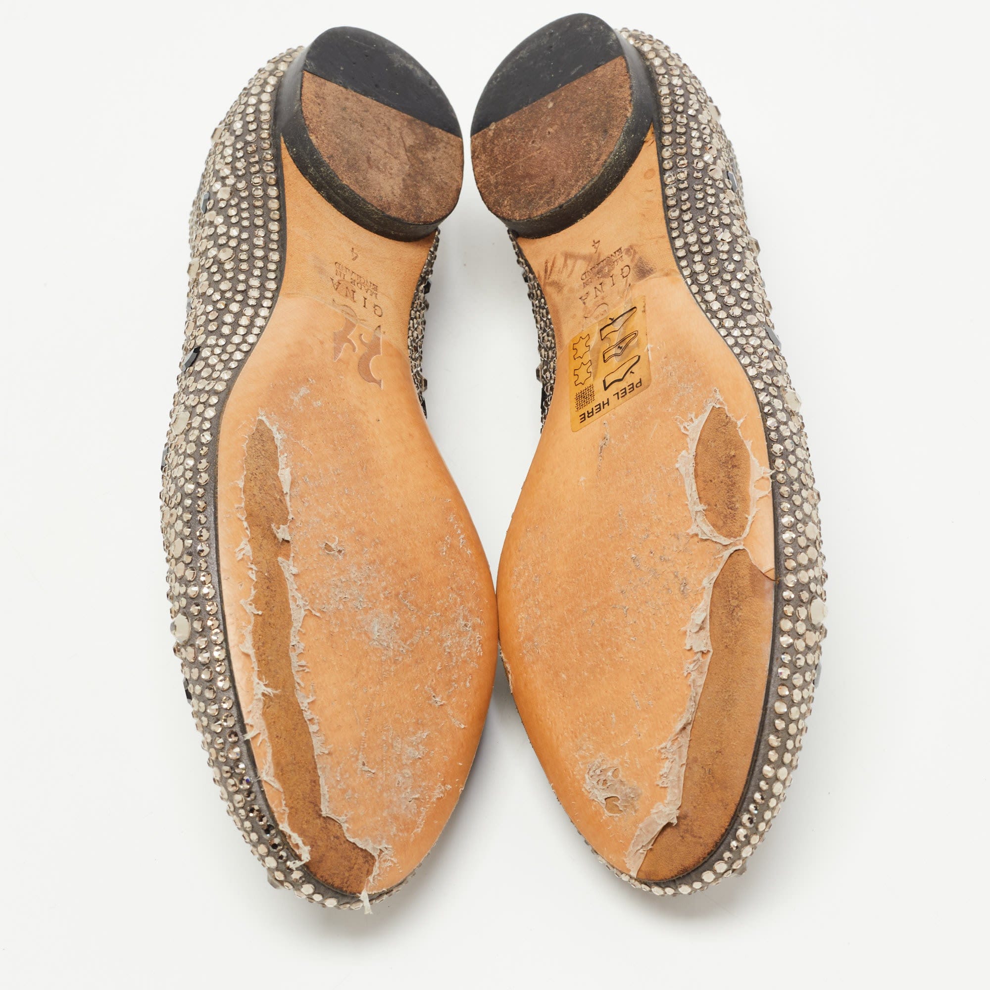 Gina Grey Crystal Embellished Satin Ballet Flats
