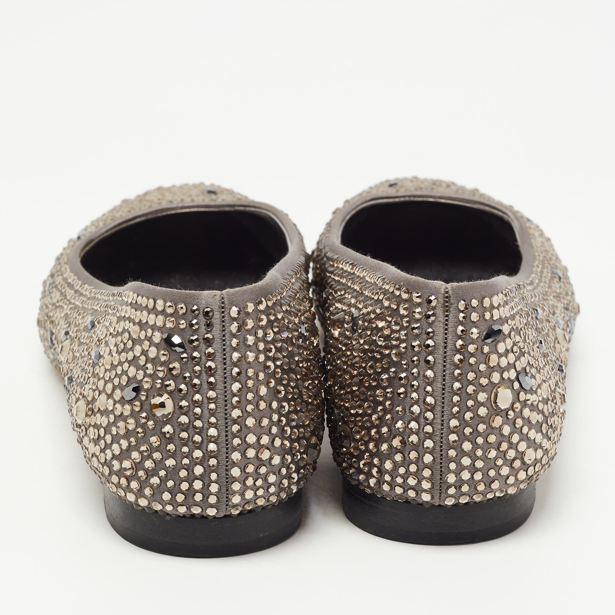 Gina Grey Crystal Embellished Satin Ballet Flats