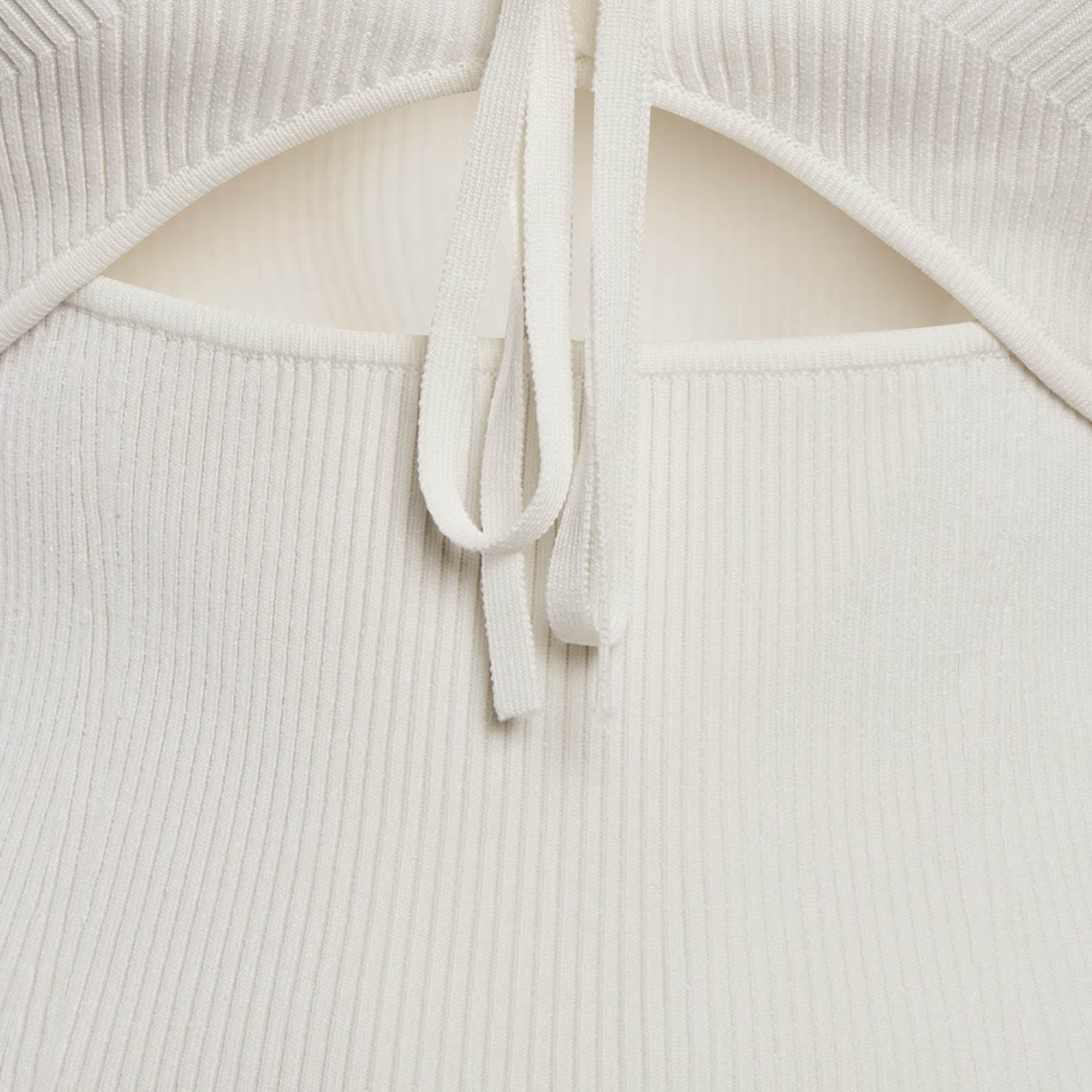Jonathan Simkhai White Rib Knit Cut - Out Alexia Top