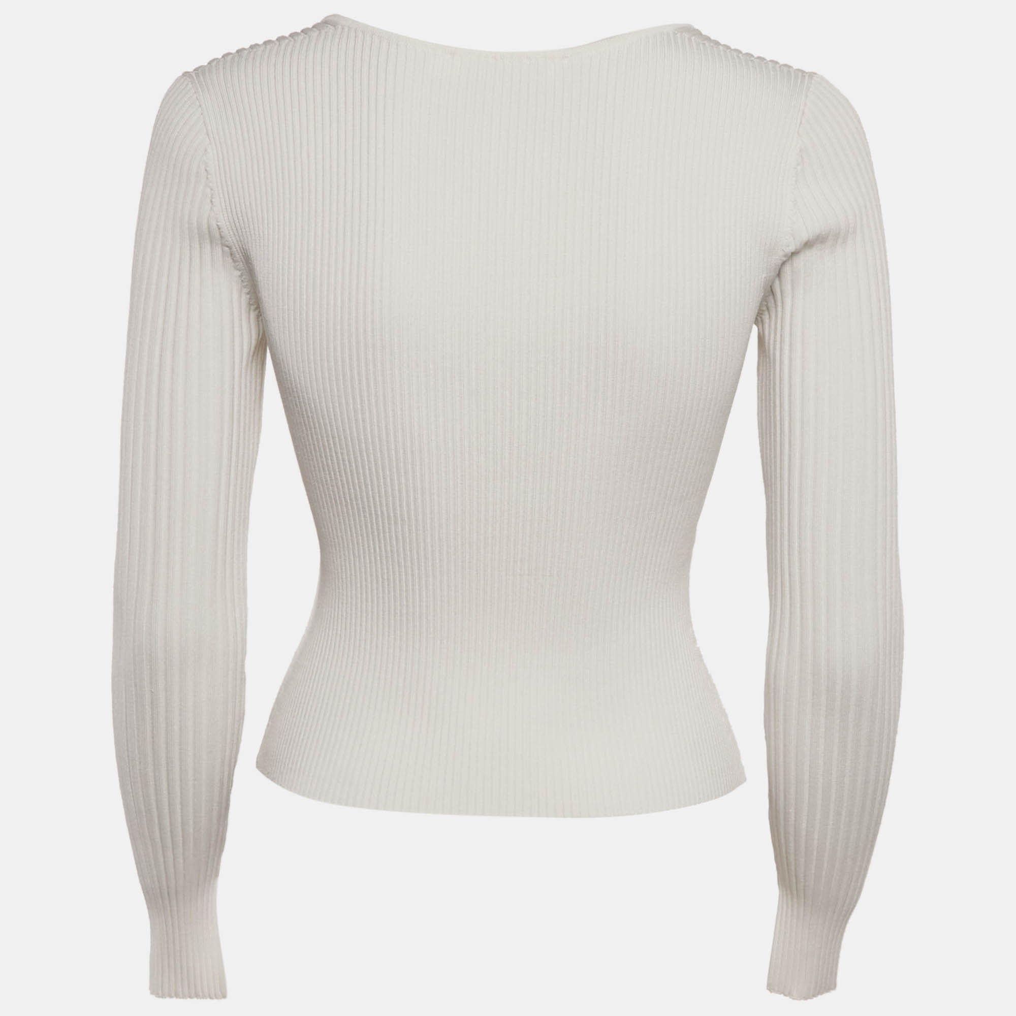 Jonathan Simkhai White Rib Knit Cut - Out Alexia Top
