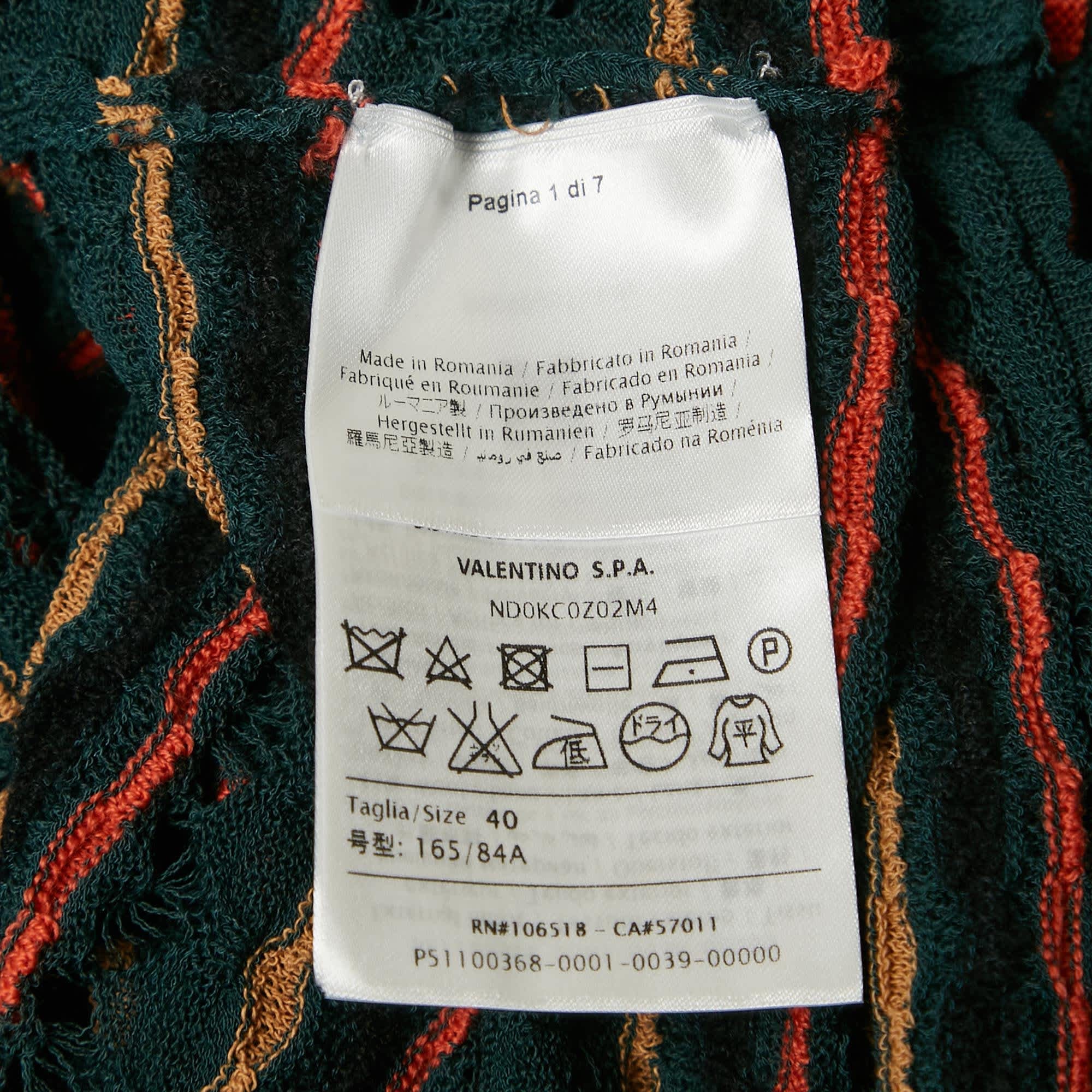 M Missoni Teal Blue Pointelle Knit Long Sleeve Knit Top