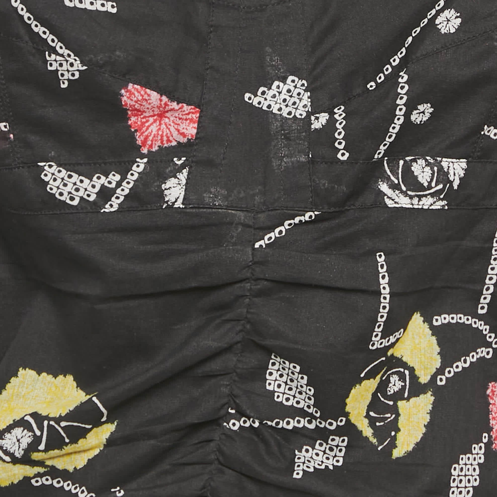 Etoile Black Printed Cotton Galaor Top Xl