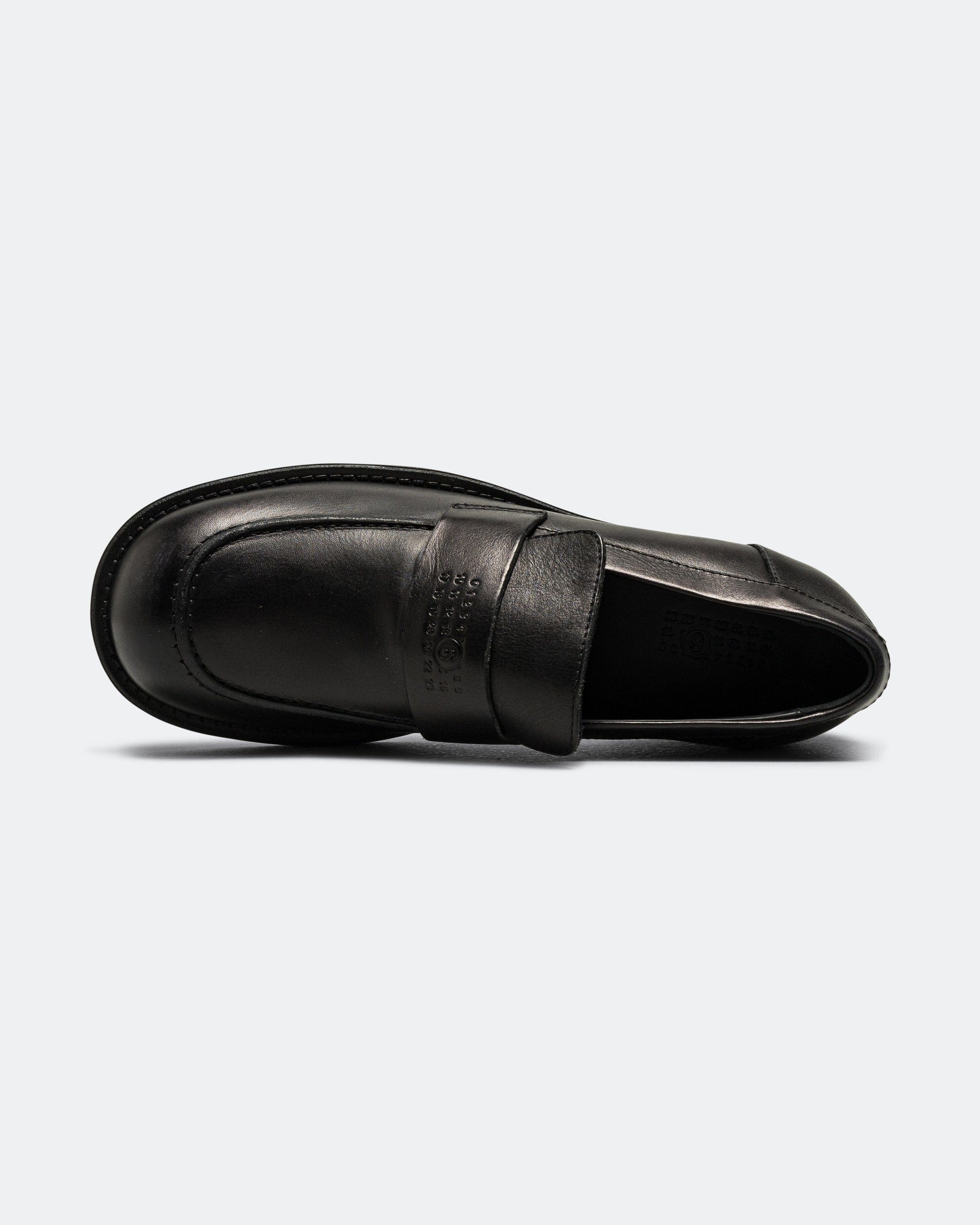 MM6 Mocassin - Black Calfskin Leather