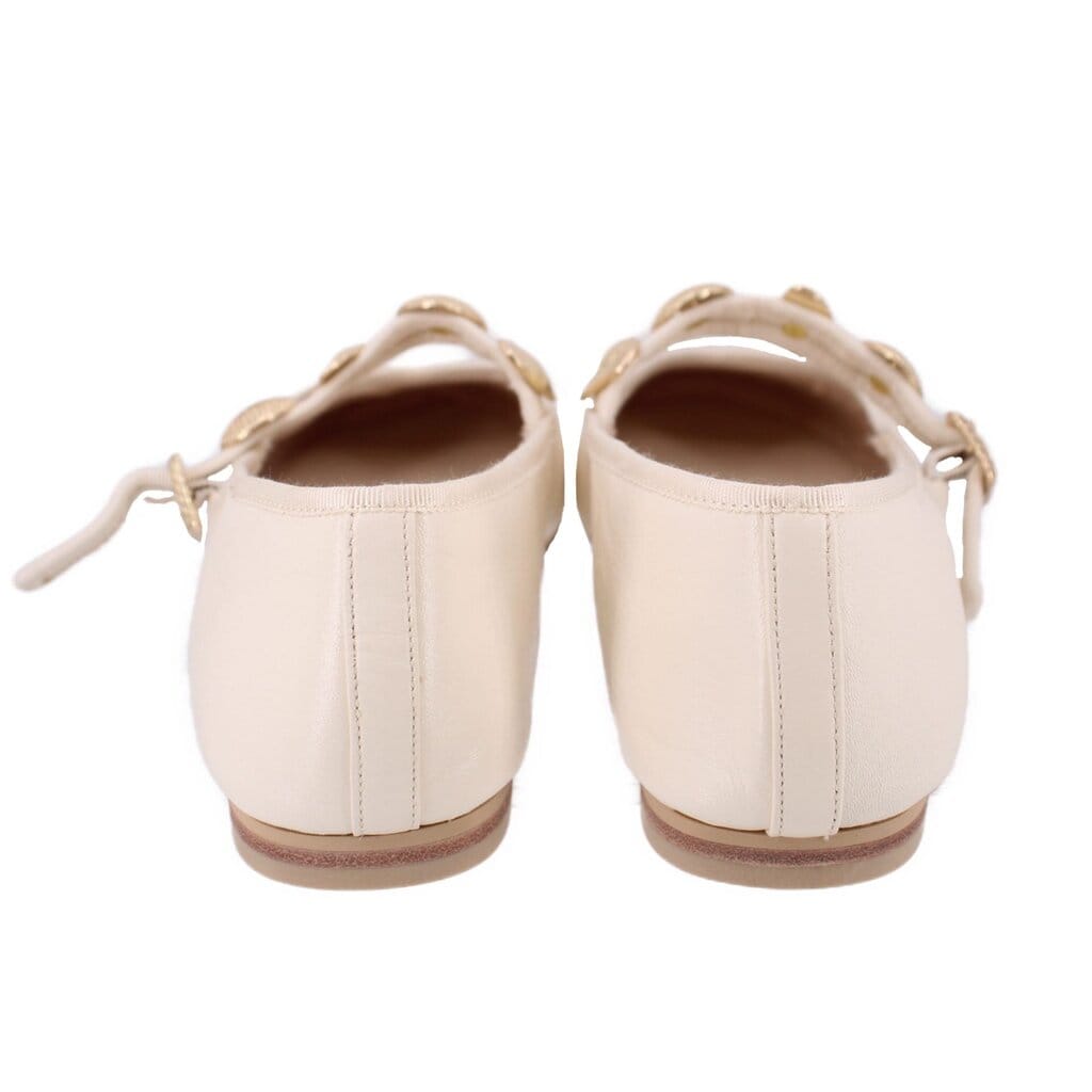 DOLCE VITA LEATHER FLATS CREAM 9 US