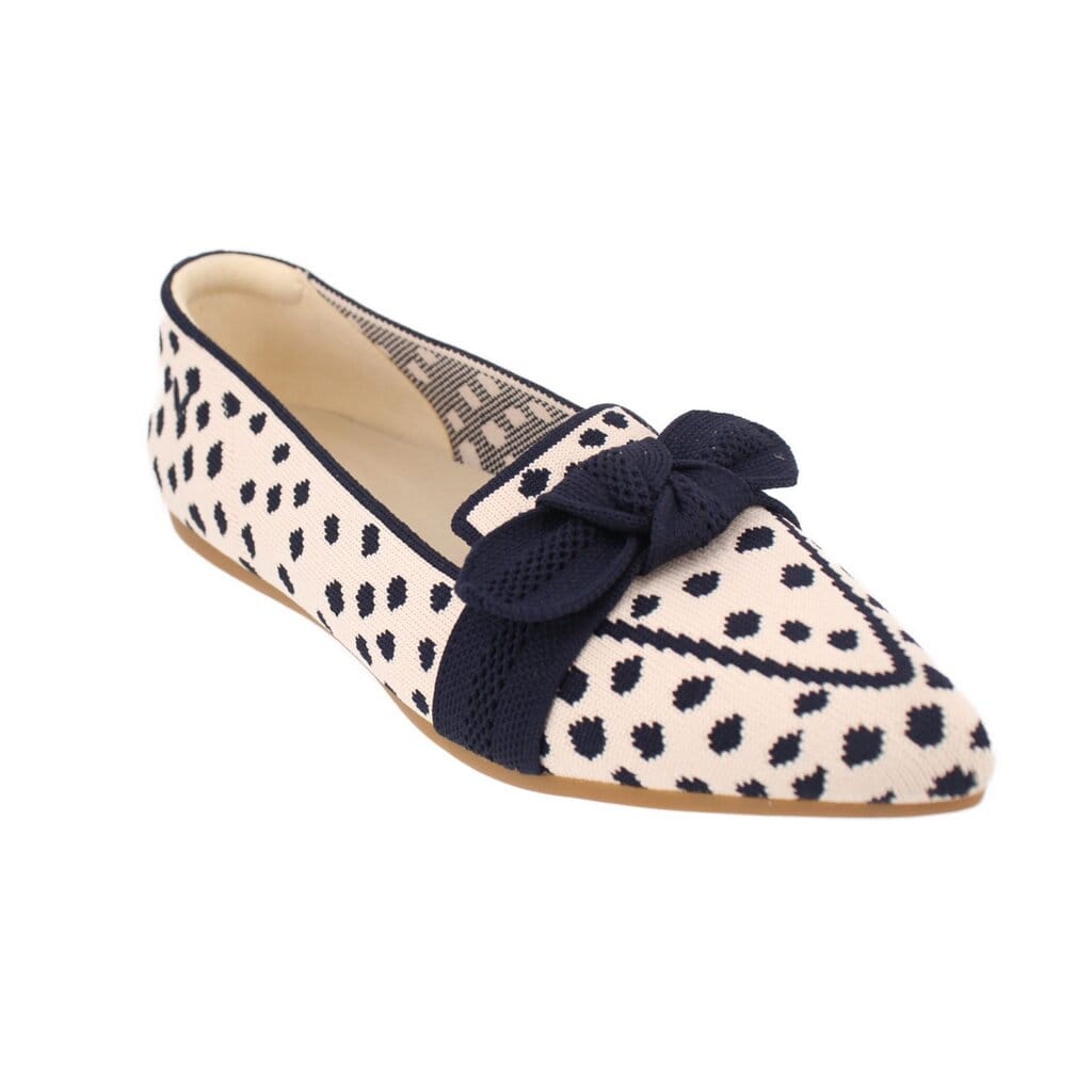 Vivaia MICHELLE 2.0 POINTED TOE LOAFERS WHITE/NAVY 39.5 EU | 9 US