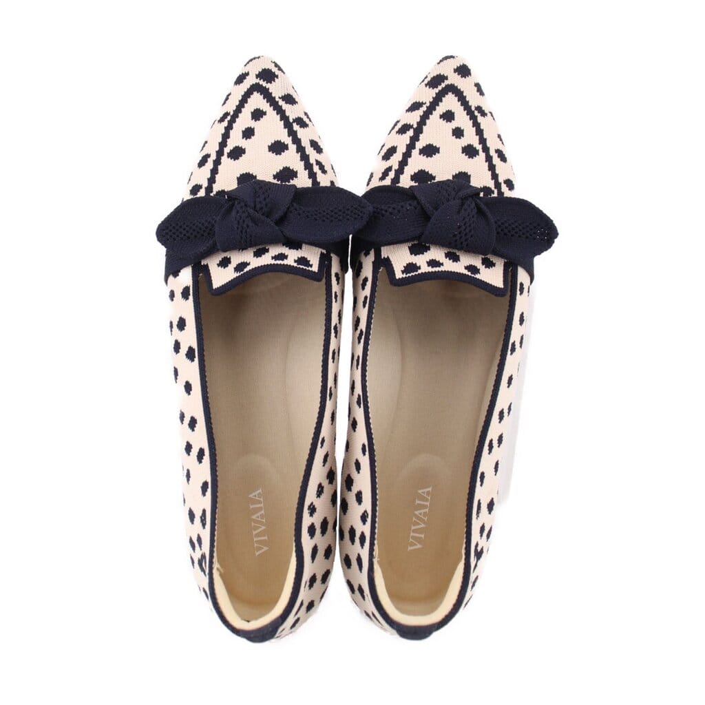 Vivaia MICHELLE 2.0 POINTED TOE LOAFERS WHITE/NAVY 39.5 EU | 9 US