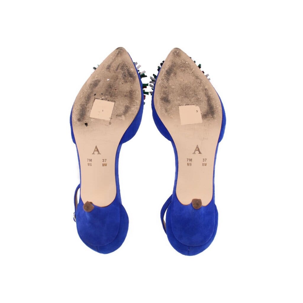 Anthropologie SUEDE HEELS BLUE 37 EU / 7 US
