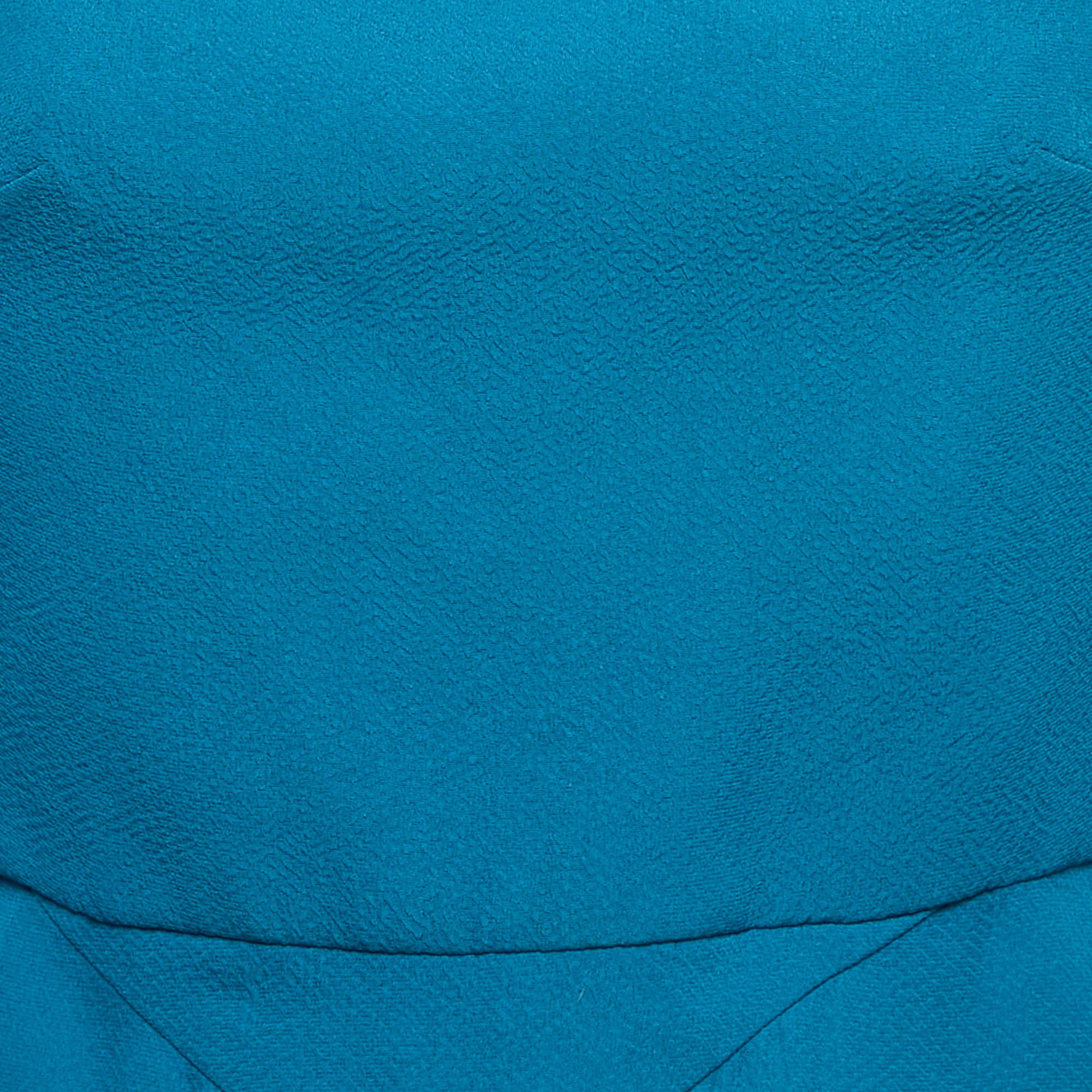 Blue Crepe Flared Asymmetric Top