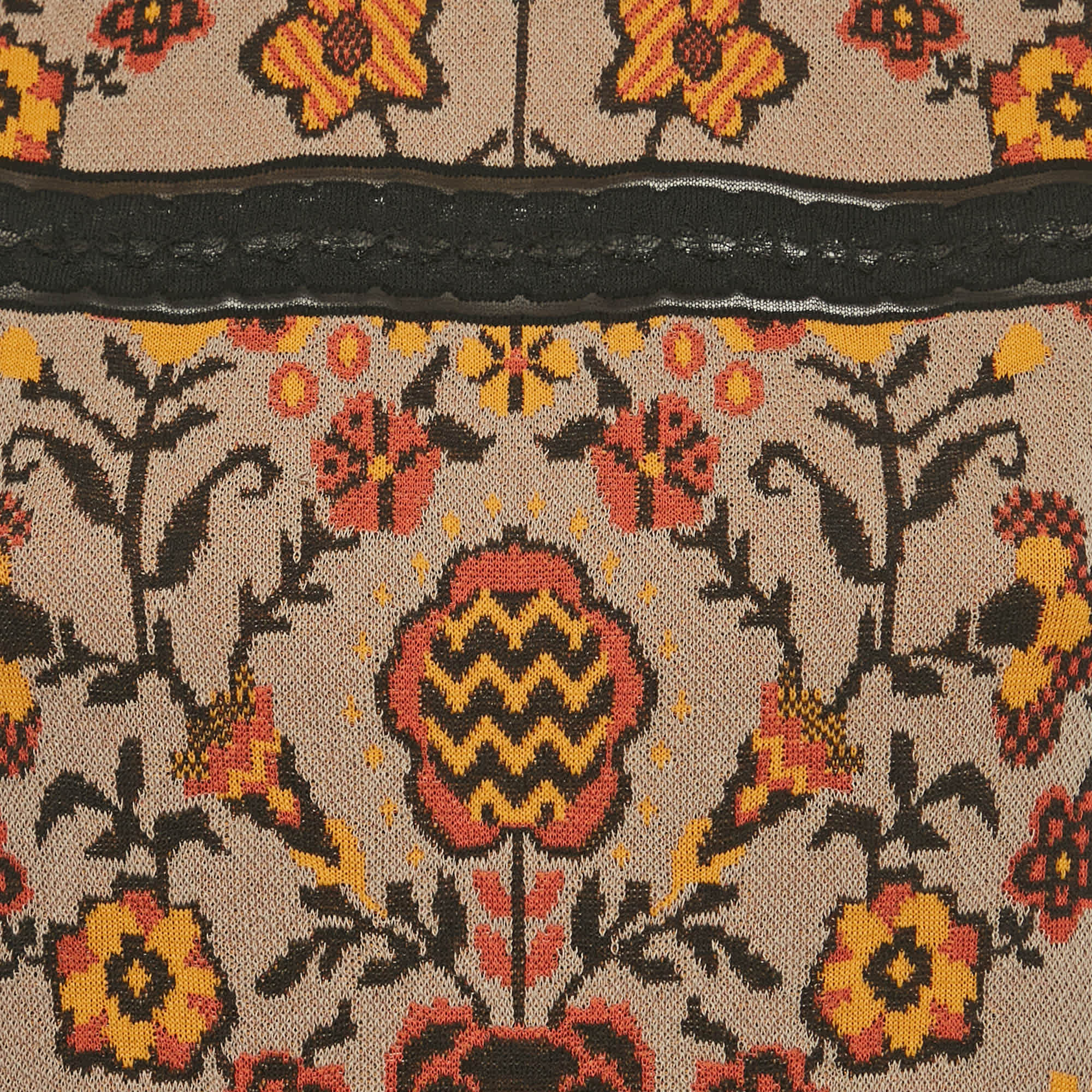 M Missoni Brown Floral Pattern Knit Sleeveless Top