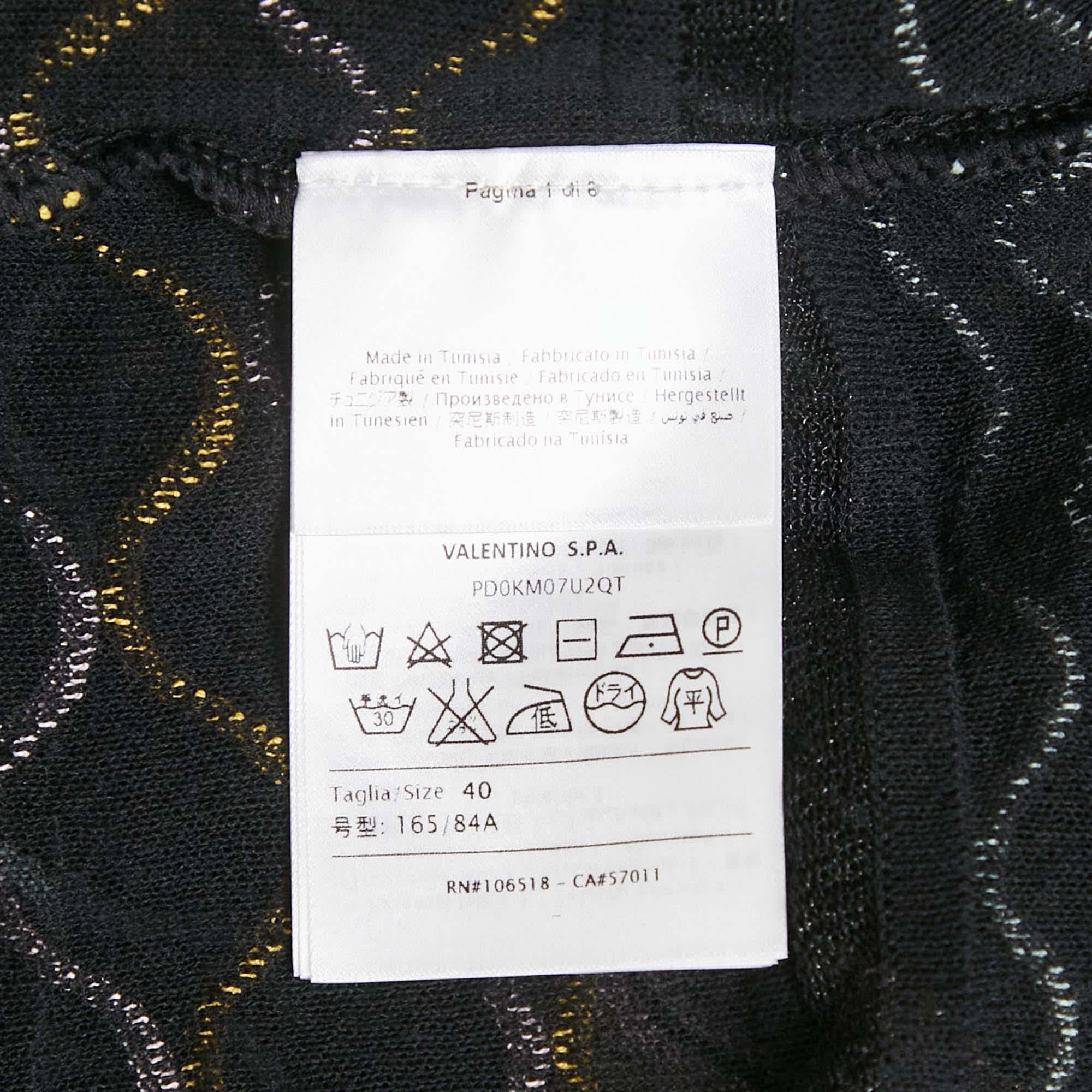 M Missoni Black Patterned Knit Sleeveless Sweater Top