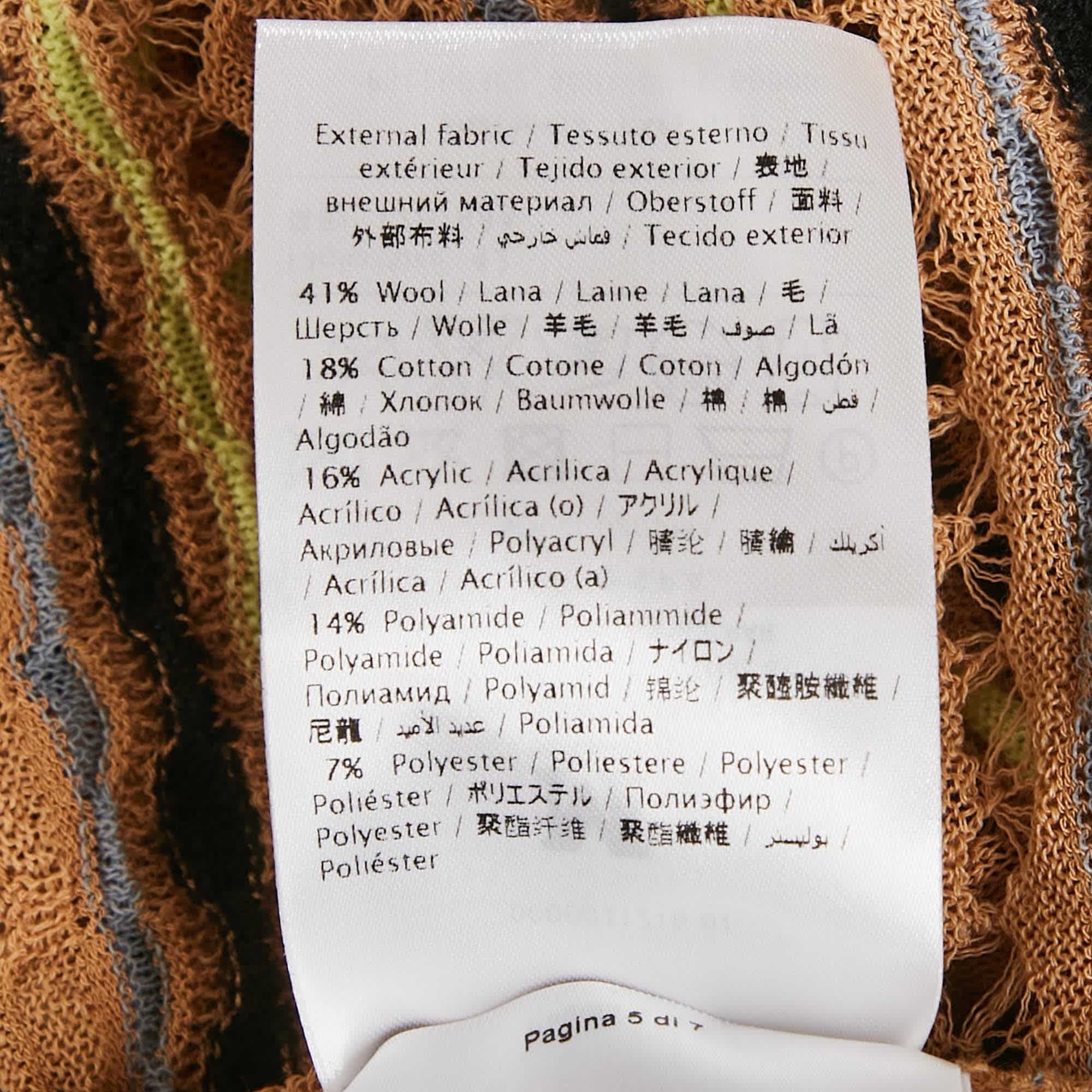 M Missoni Beige Floral Perforated Knit Top