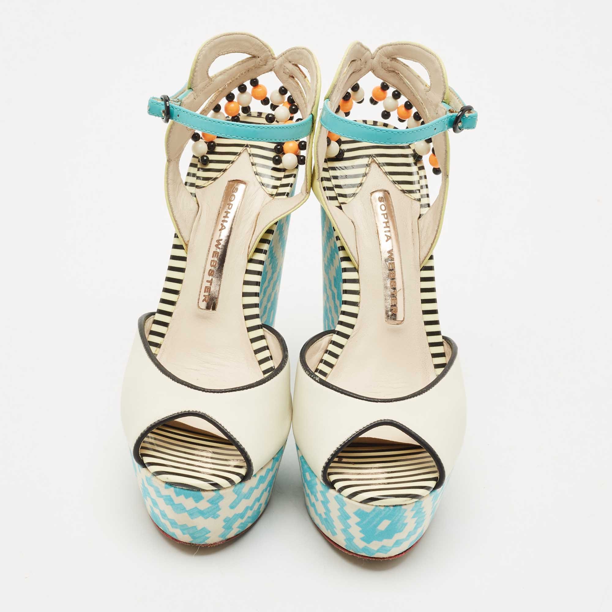 Sophia Webster Multicolor Leather Lucita Espadrille Wedge Sandals