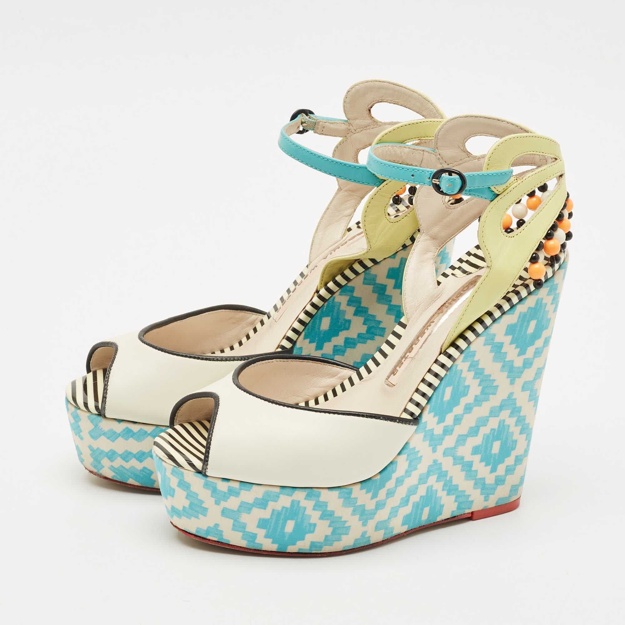 Sophia Webster Multicolor Leather Lucita Espadrille Wedge Sandals