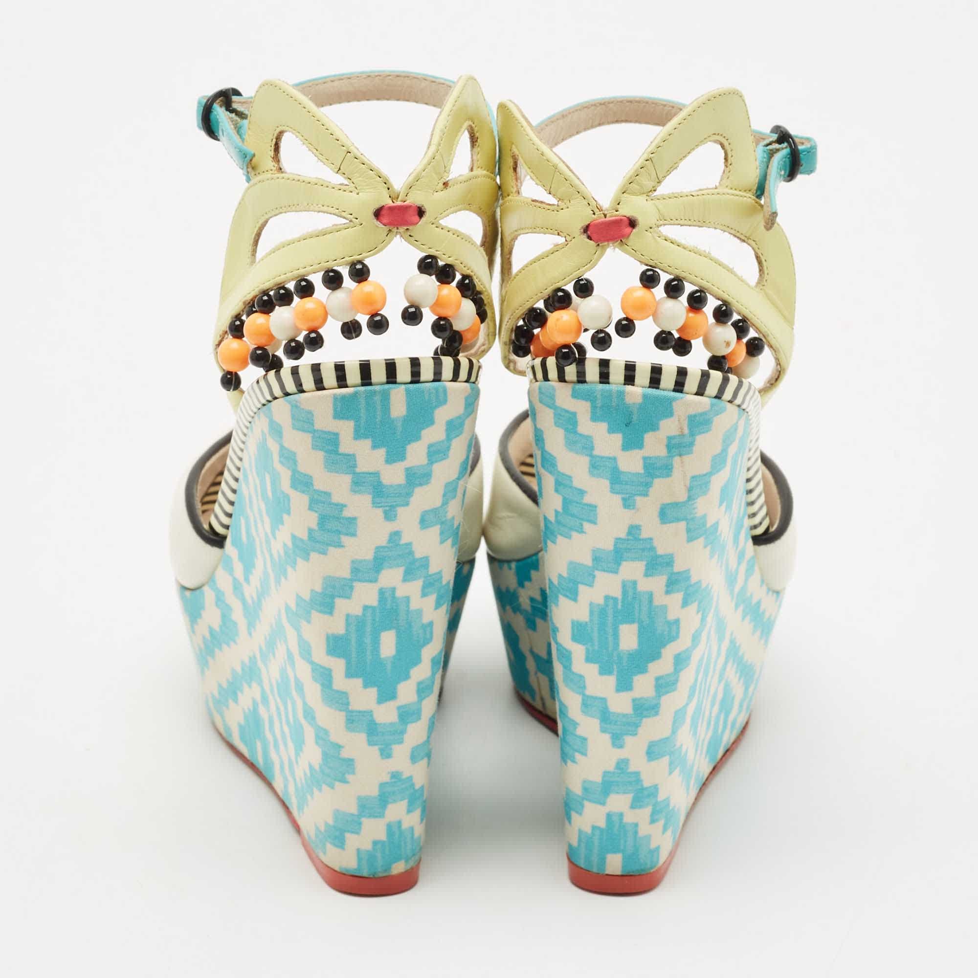 Sophia Webster Multicolor Leather Lucita Espadrille Wedge Sandals