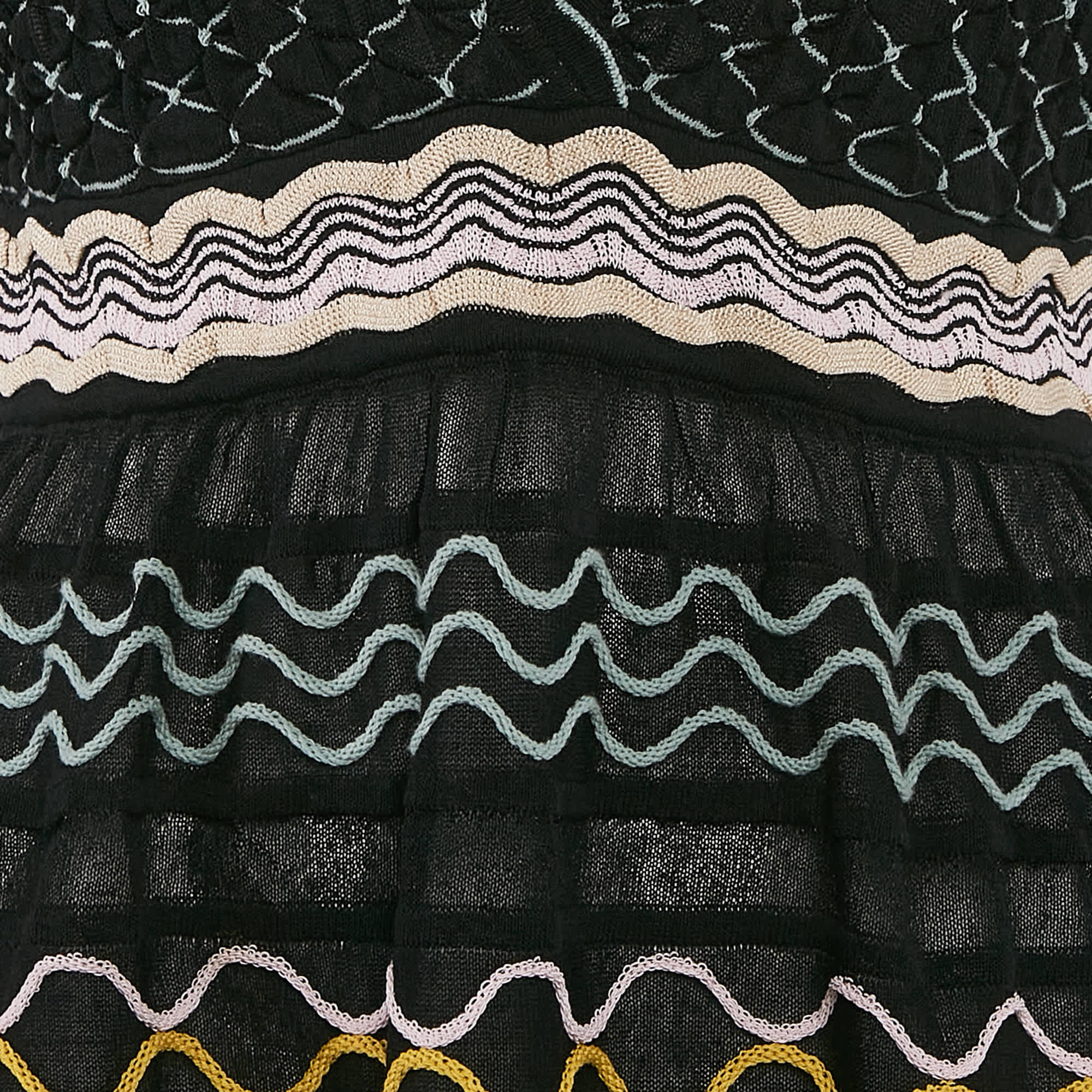 M Missoni Black Patterned Knit Sleeveless Top