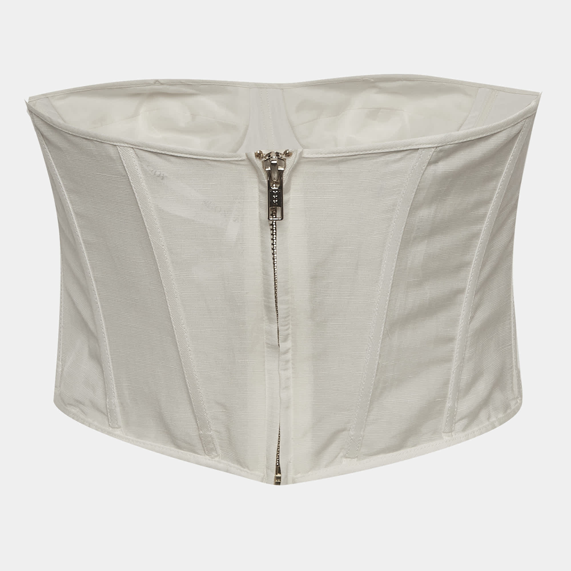 Shona Joy Off White Linen Blend Corset Top