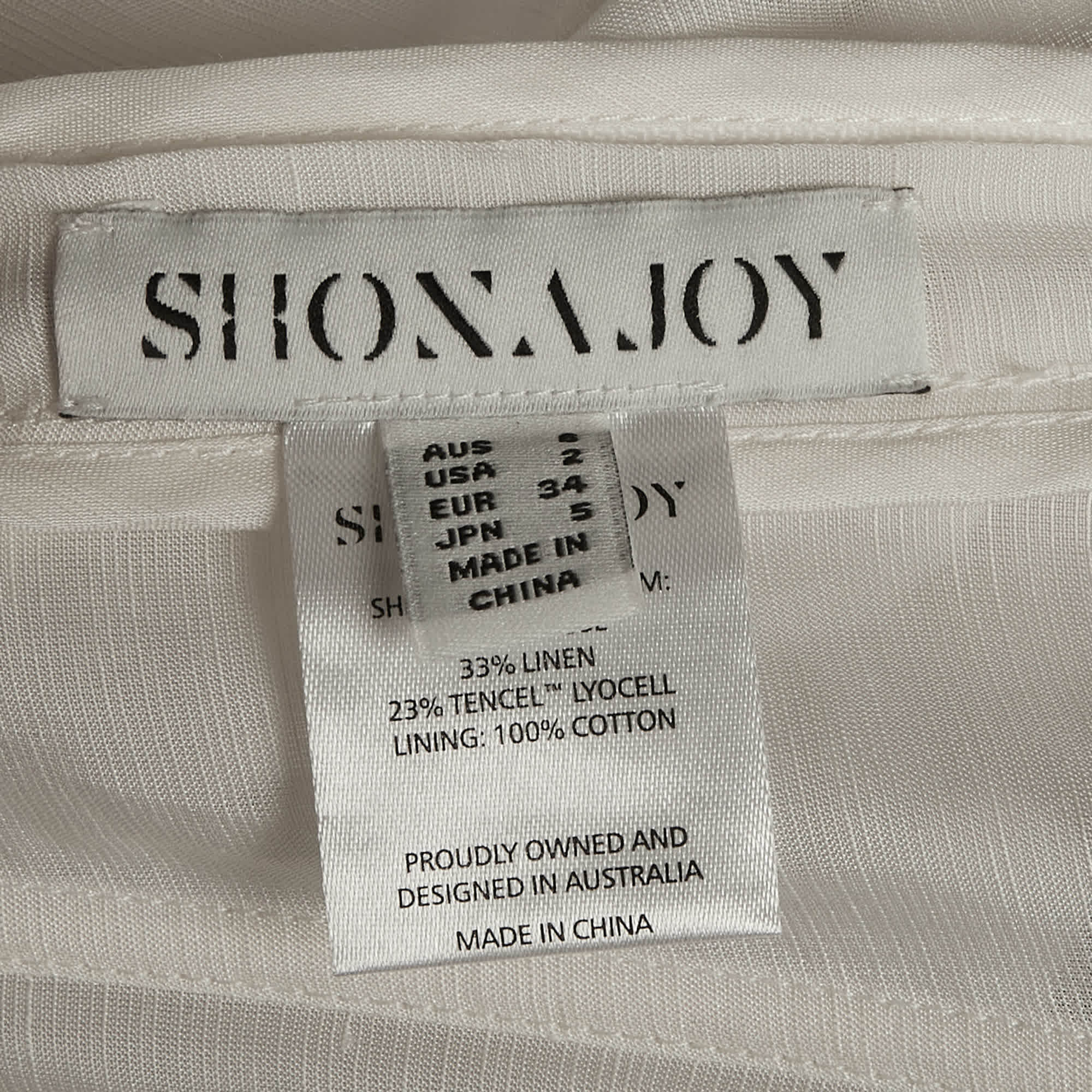 Shona Joy Off White Linen Blend Corset Top