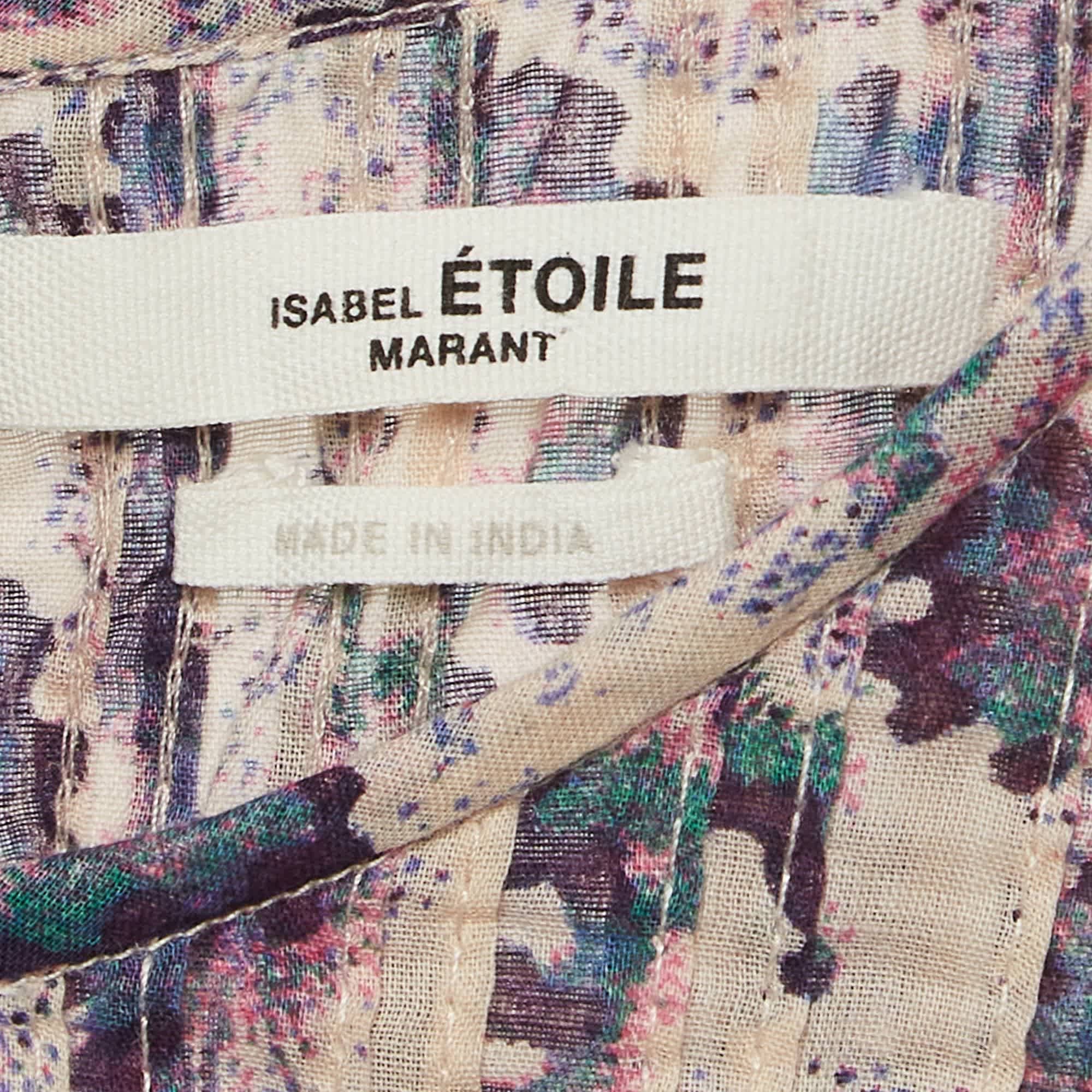 Etoile Multicolor Printed Cotton Ruffled Ilayona Top