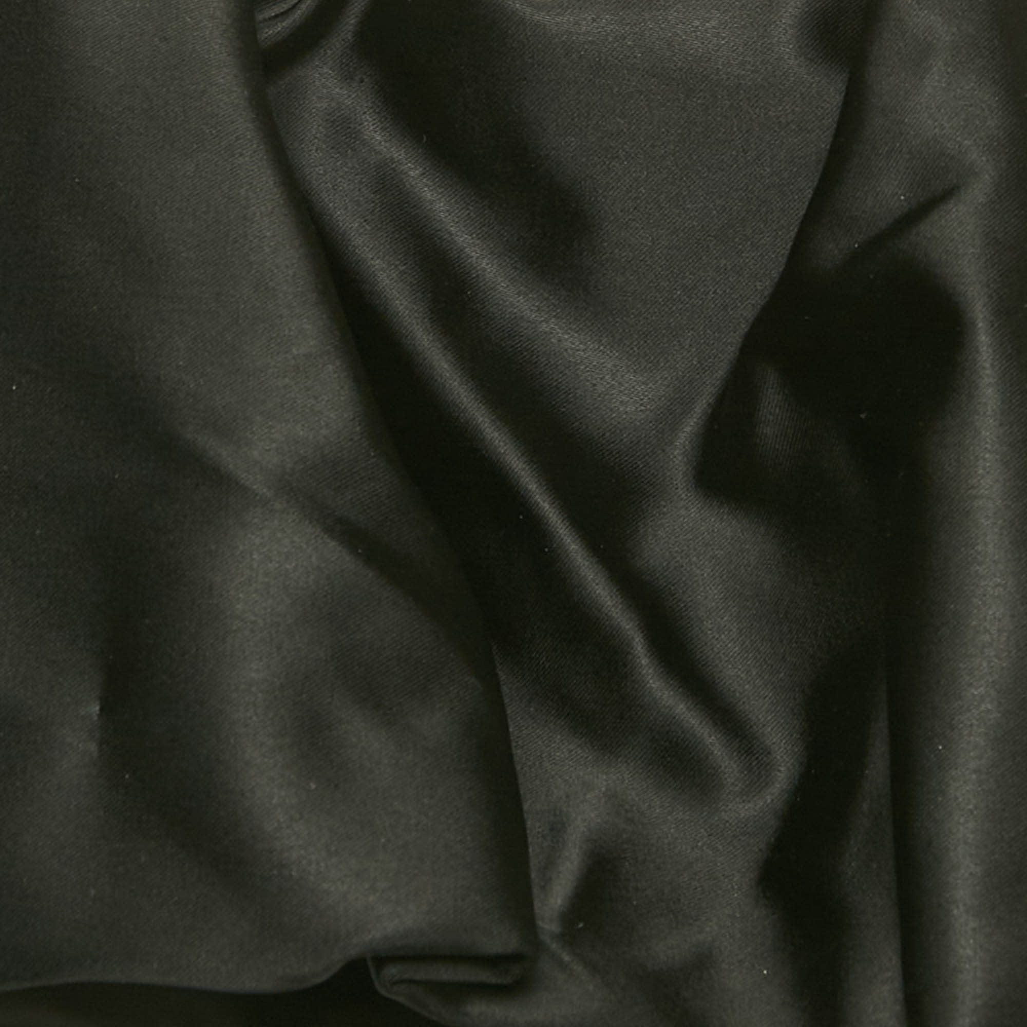 Jonathan Simkhai Black Taffeta Ruffled Leonora Corset Top