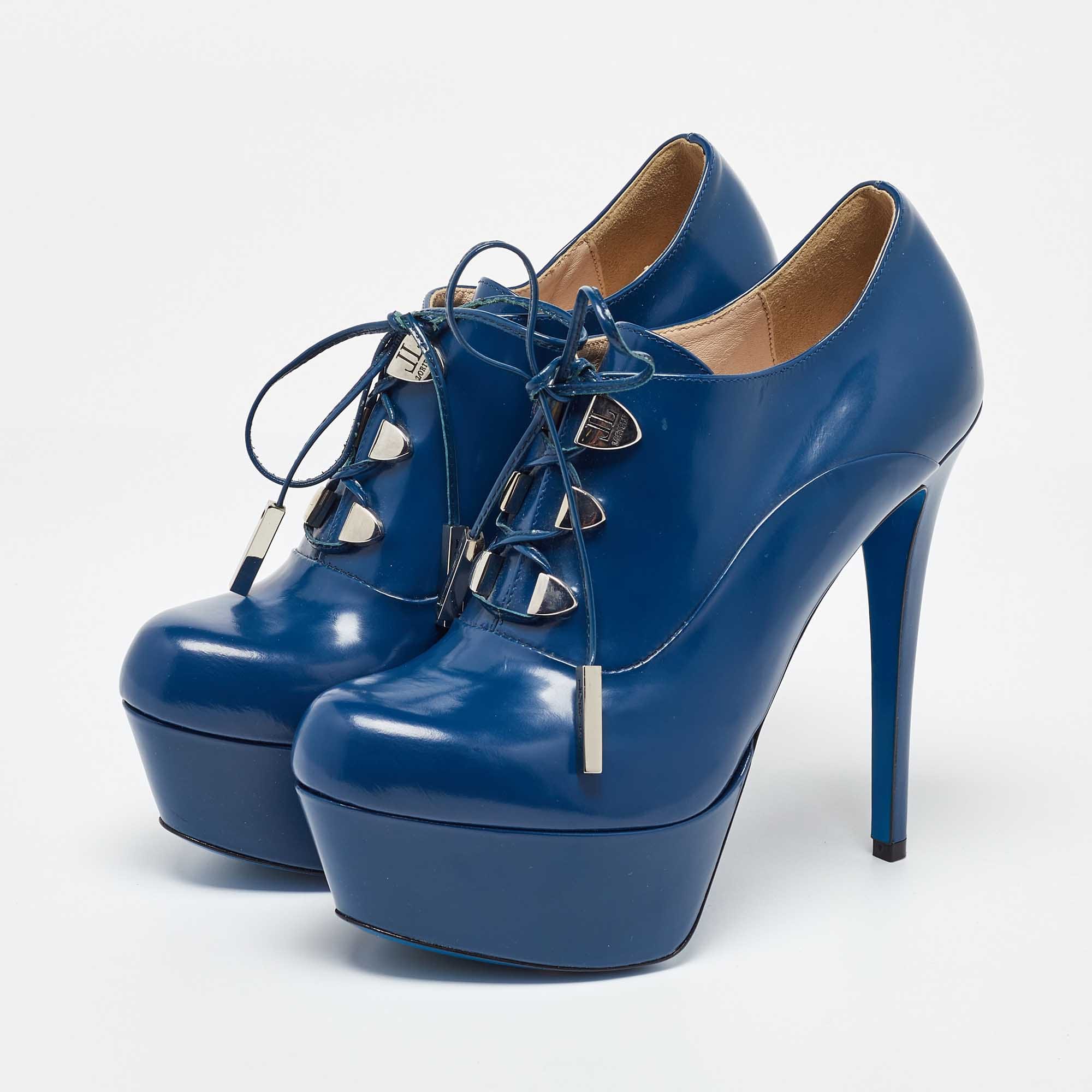 Loriblu Blue Patent Leather Booties