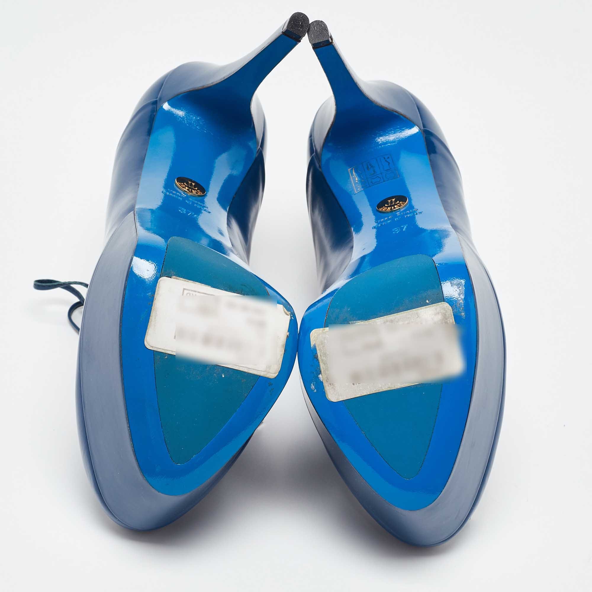 Loriblu Blue Patent Leather Booties