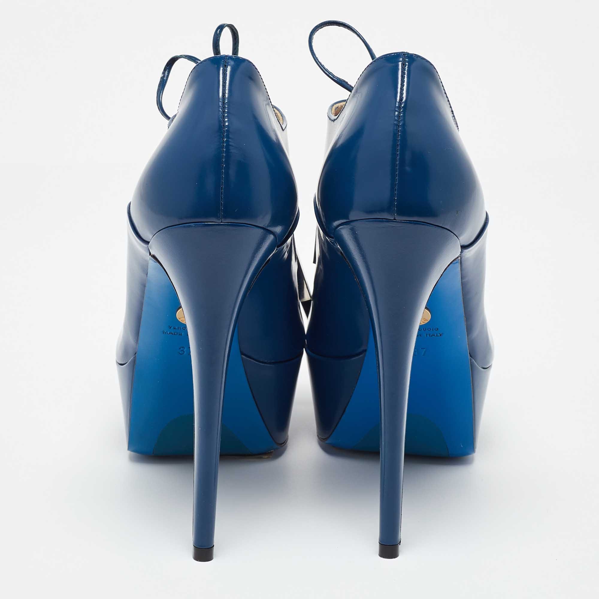 Loriblu Blue Patent Leather Booties