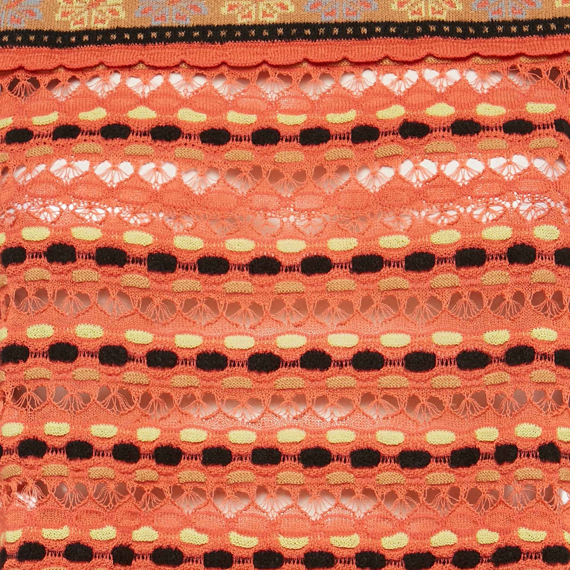 M Missoni Multicolor Patterned Knit Long Sleeve Top