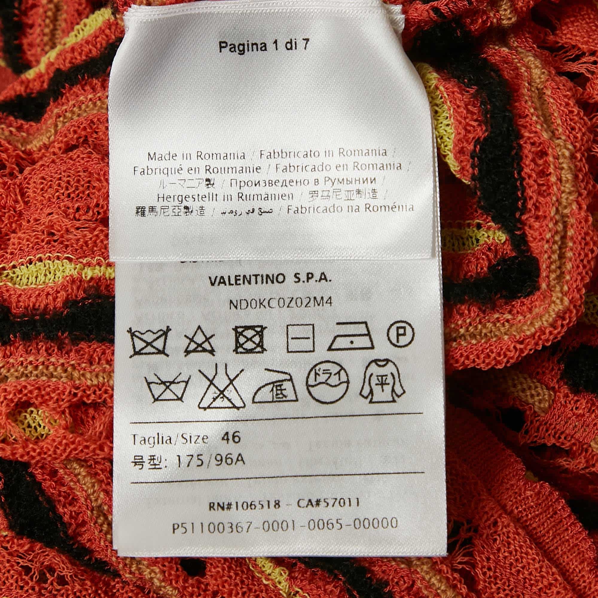 M Missoni Multicolor Patterned Knit Long Sleeve Top