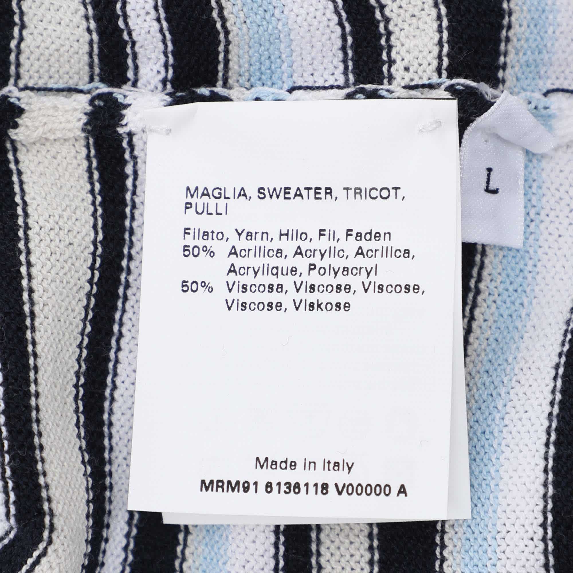 Marina Rinaldi Multicolor Stripe Stretch Knit Top